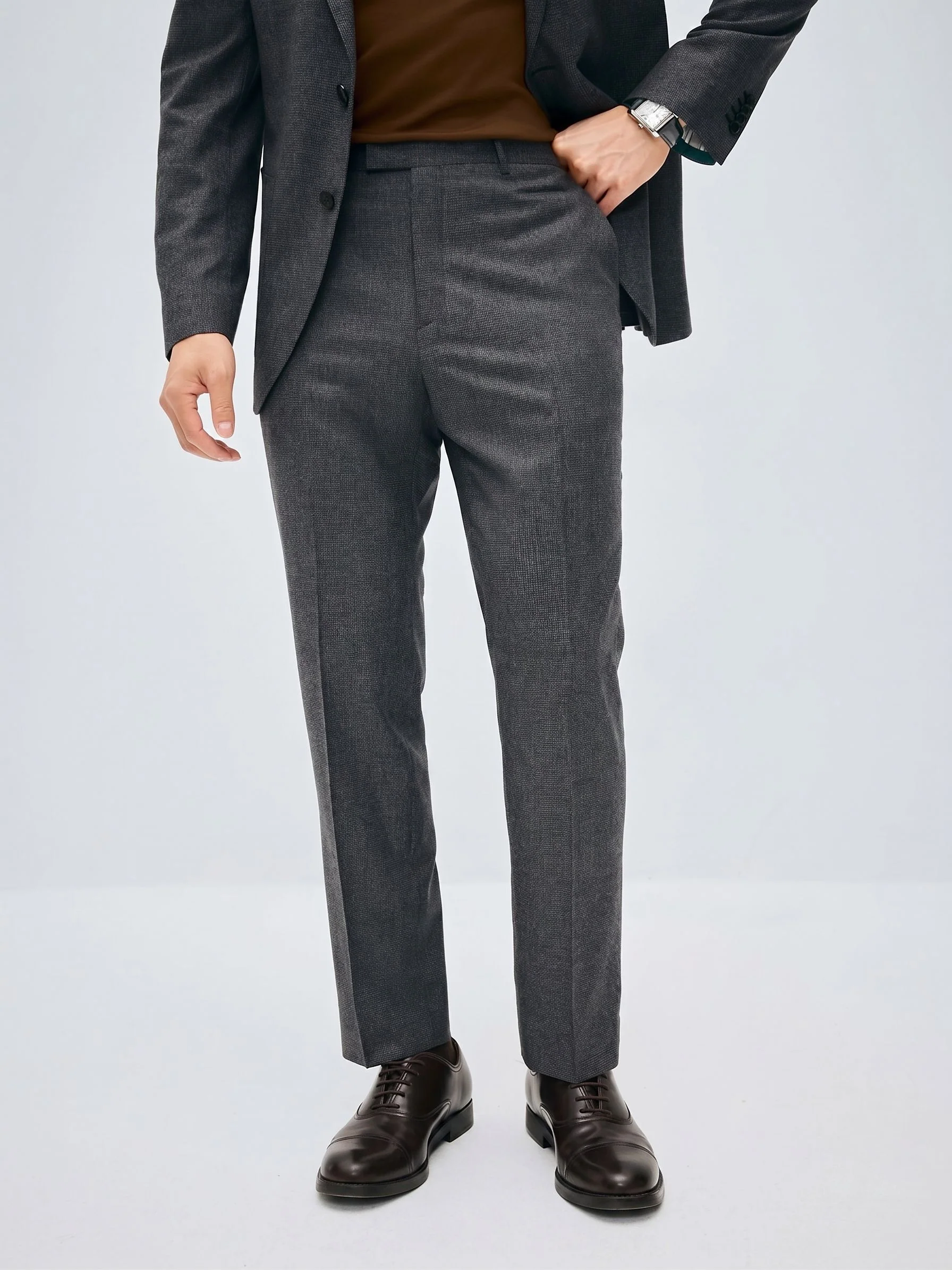 Grey Micro-Check Trousers