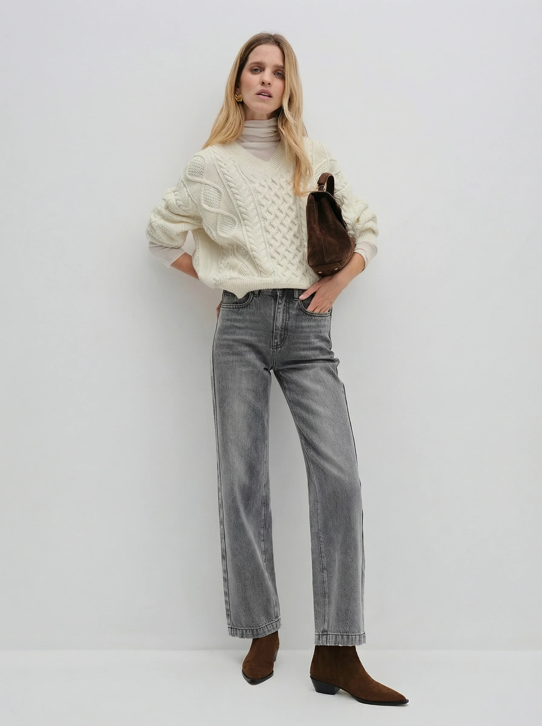 Grey Straight Jeans