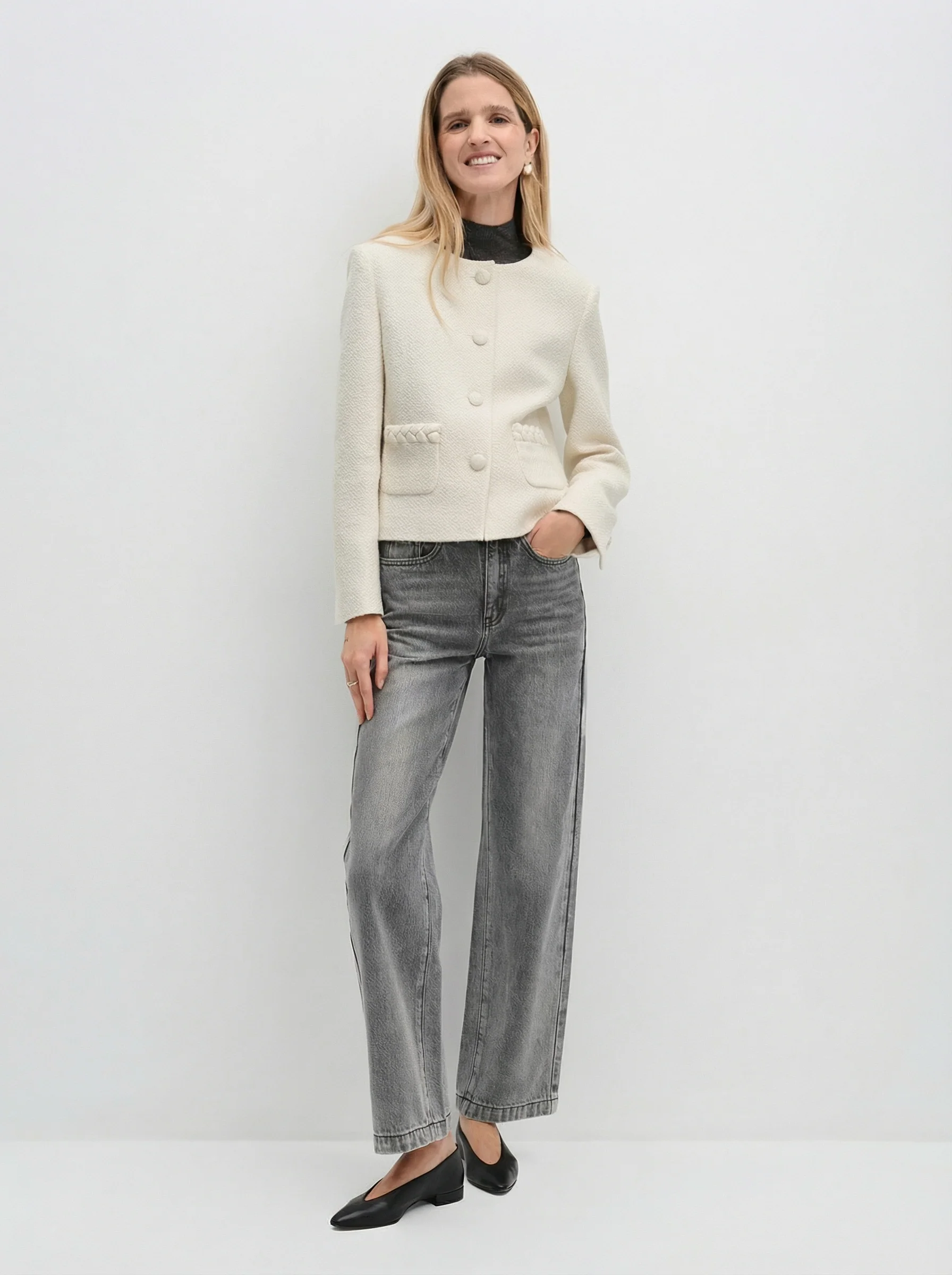 Grey Straight Jeans - Image 3