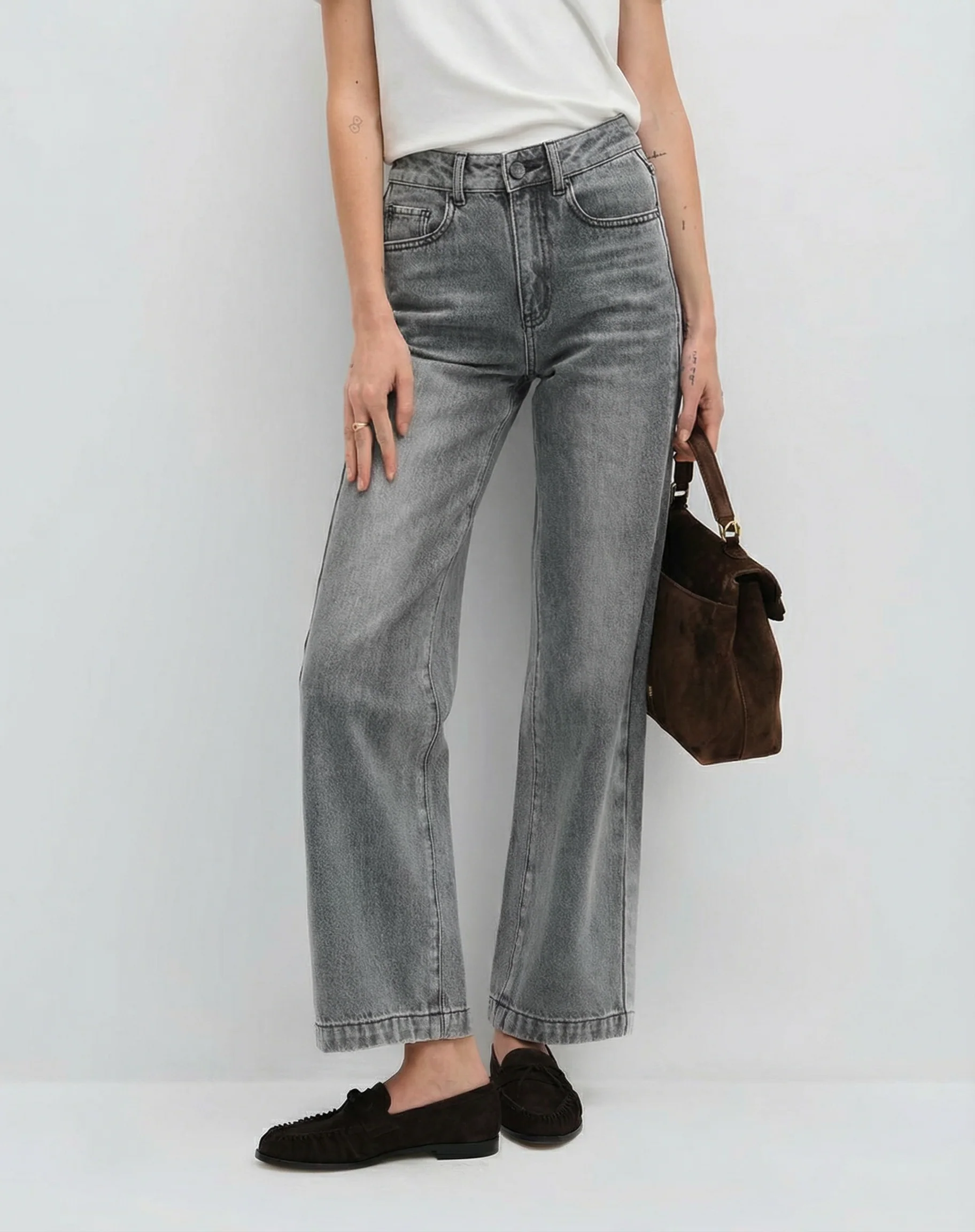 Grey Straight Jeans - Image 4