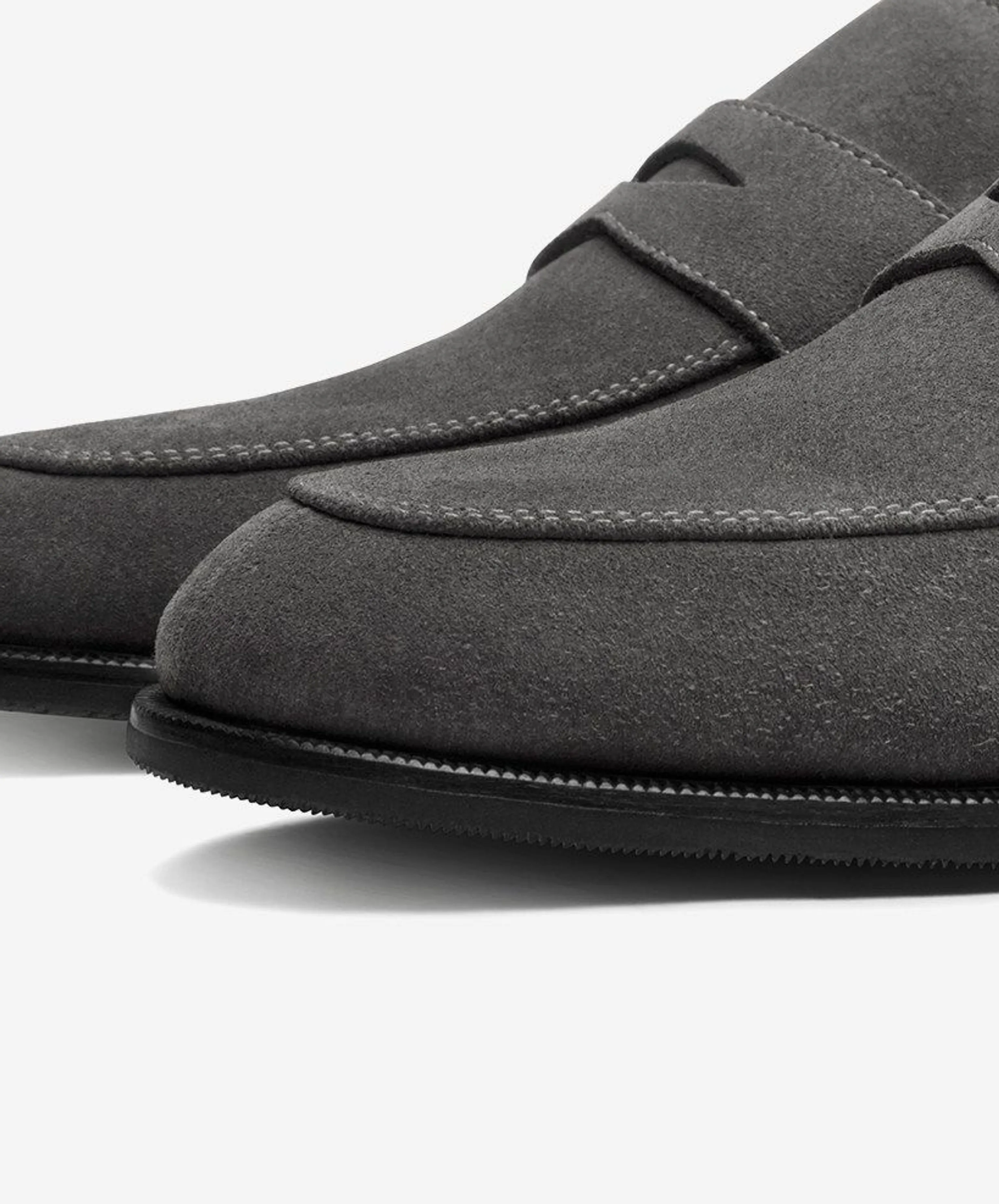 Grey Suede Penny Loafer - Image 4