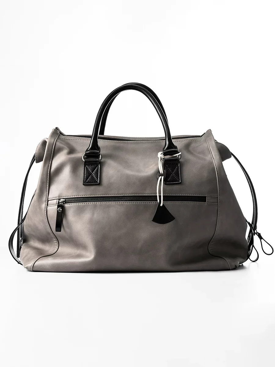 Grey Top-Grain Leather Duffel - Image 5