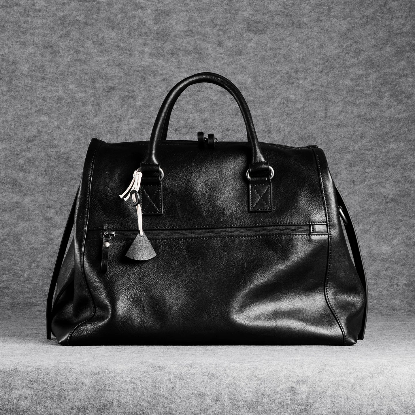 Grey Top-Grain Leather Duffel - Image 7