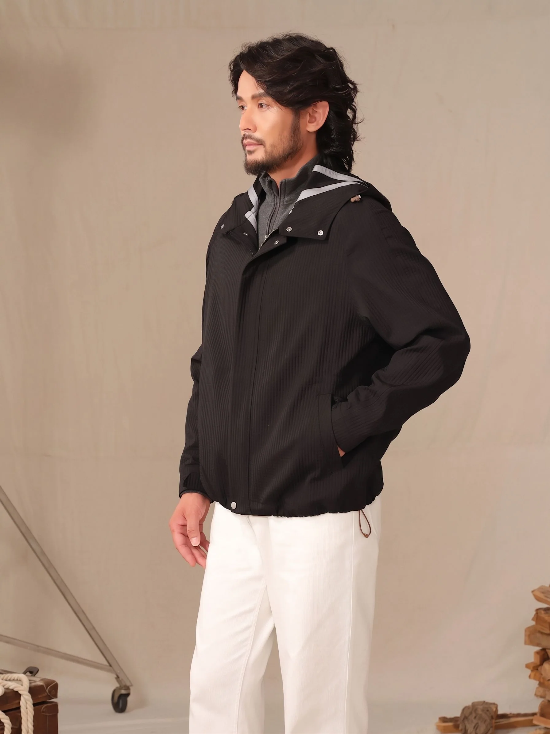 Grid Hooded Jacket - Image 3