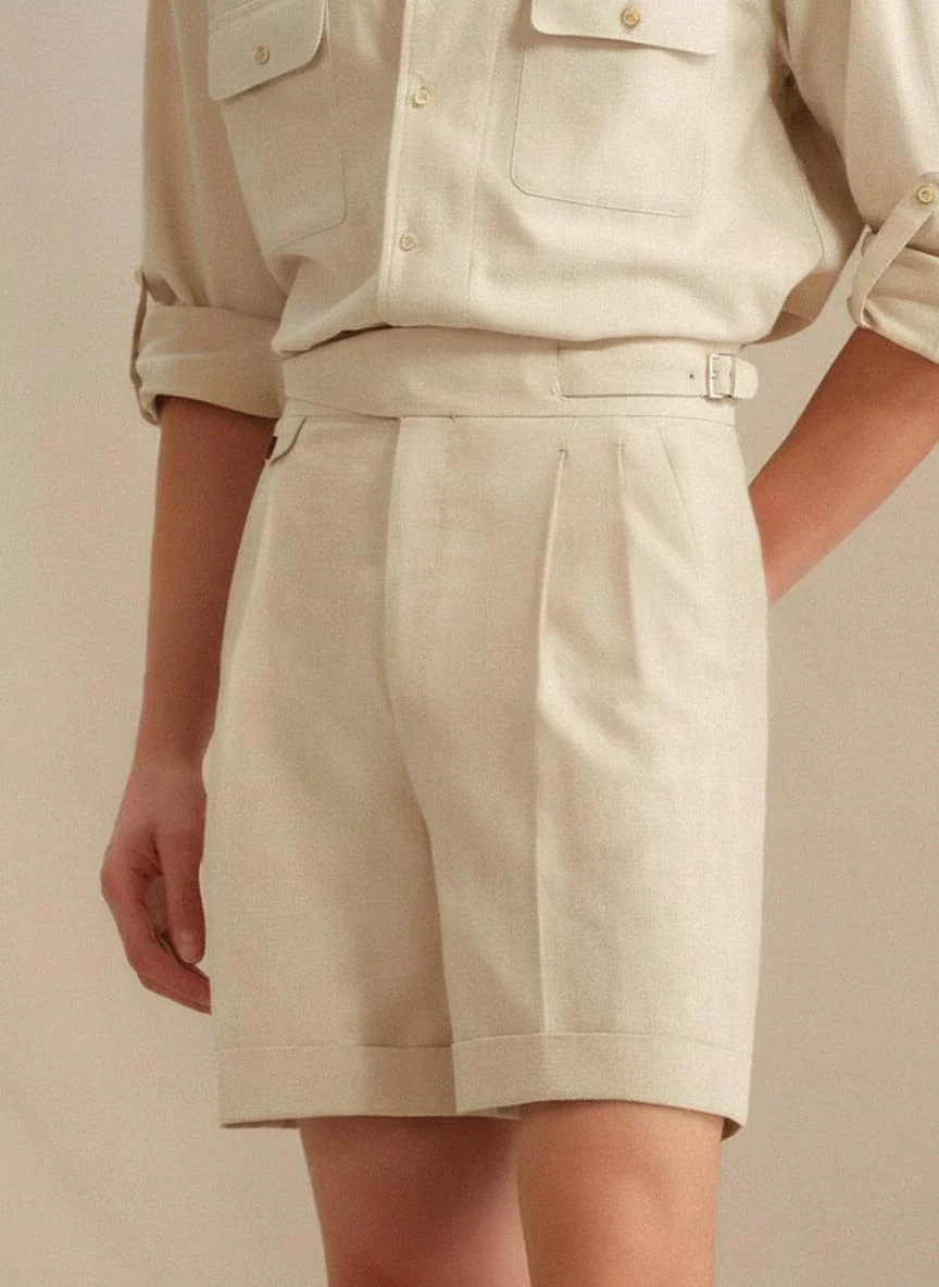 Gurkha Pleated Linen Shorts