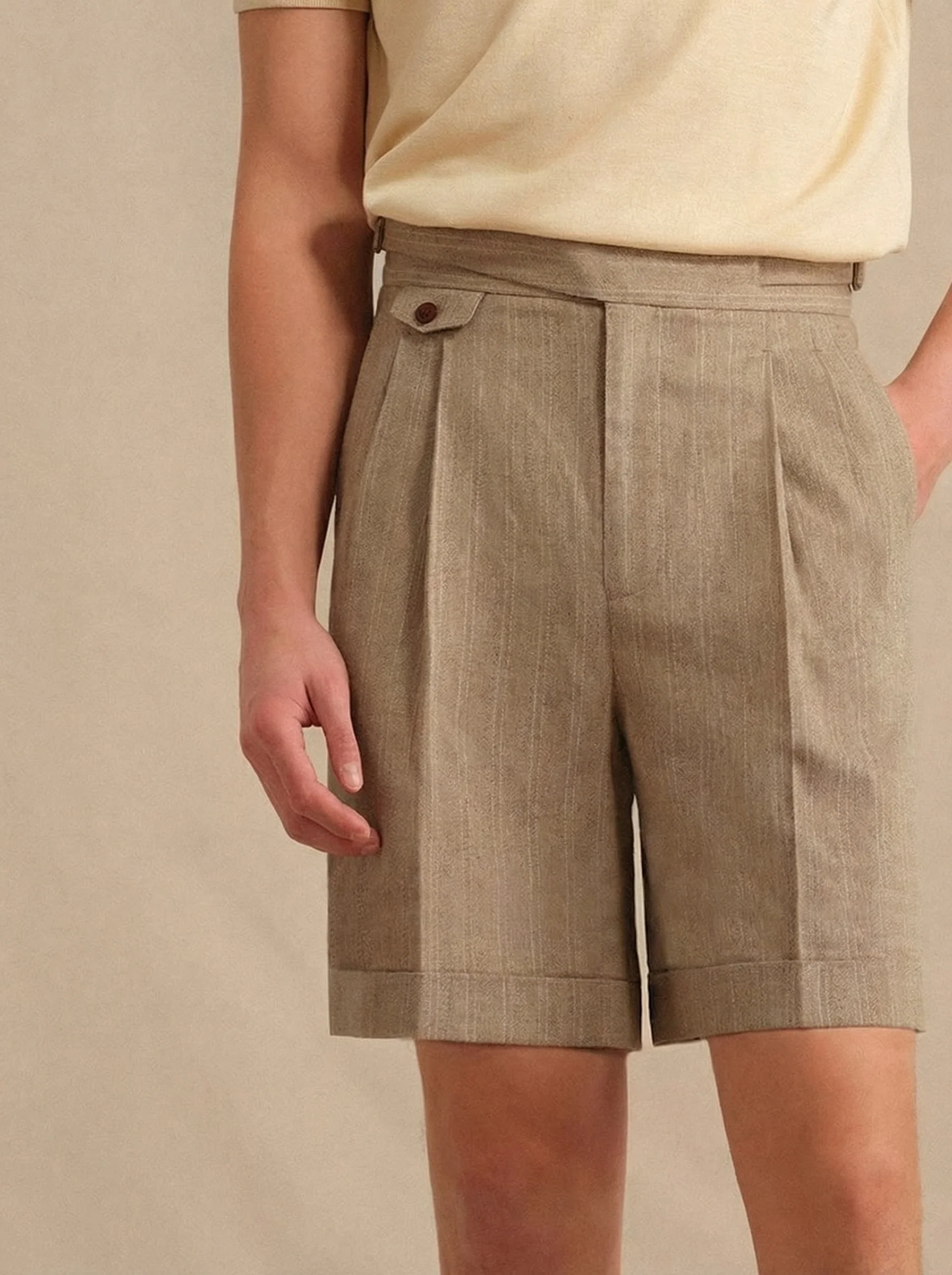 Gurkha Pleated Linen Shorts - Image 3