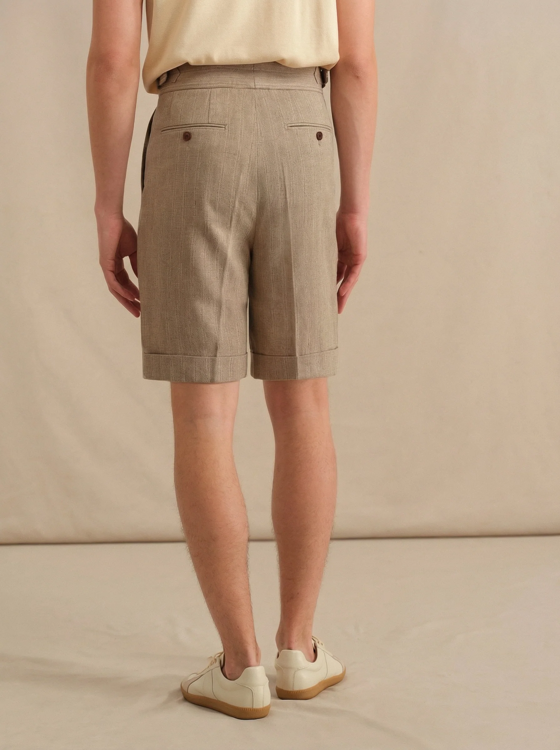 Gurkha Pleated Linen Shorts - Image 4