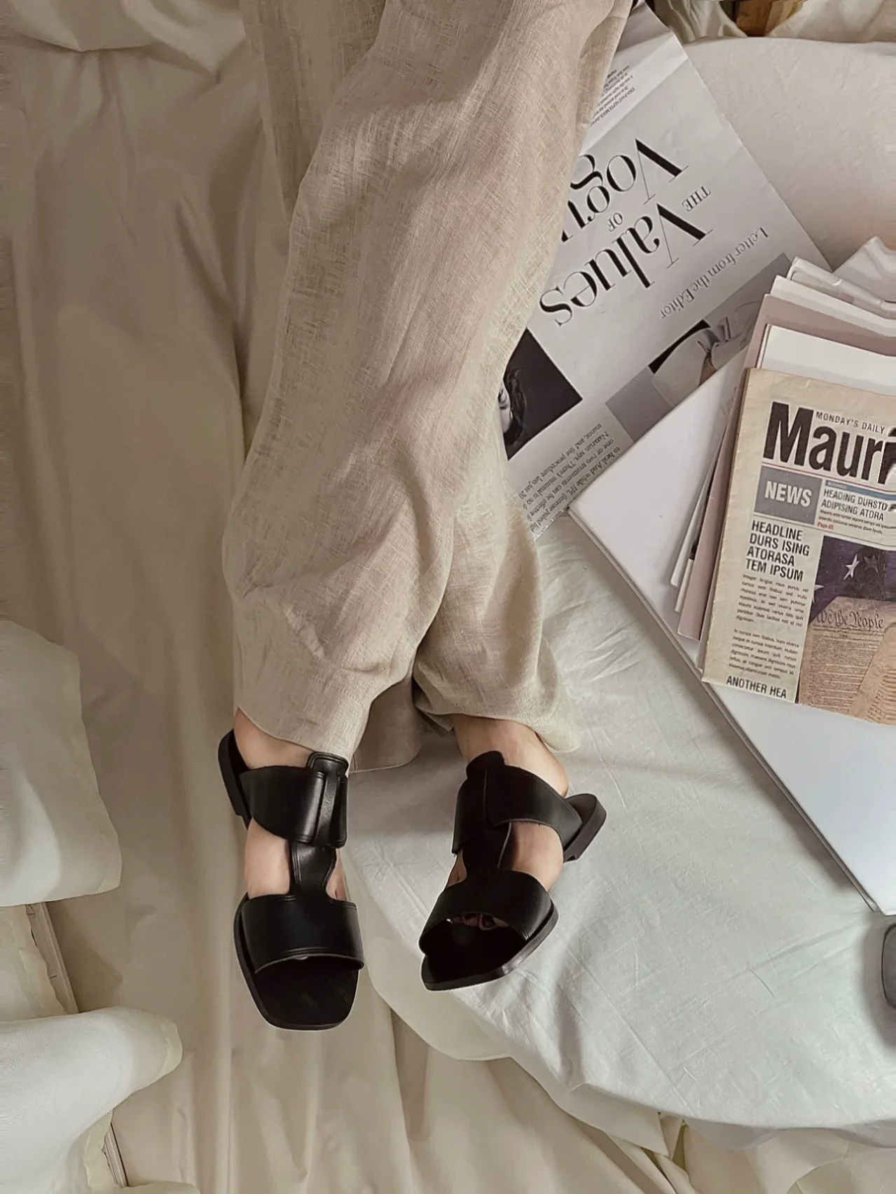 H-Strap Leather Slides - Image 5