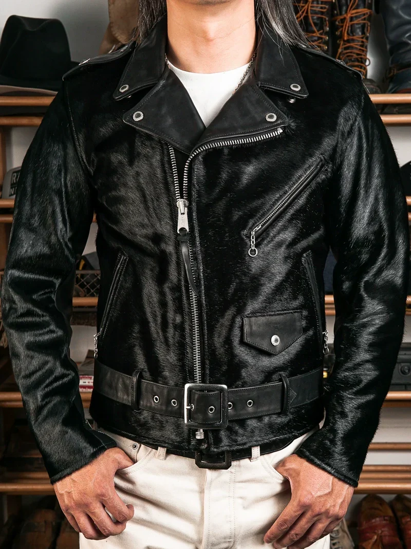 Hair-On Horsehide Biker Jacket