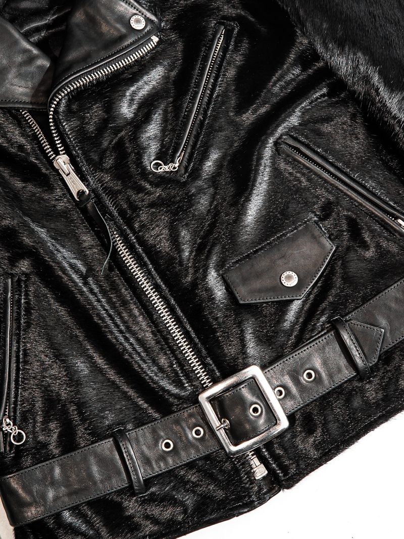Hair-On Horsehide Biker Jacket - Image 6