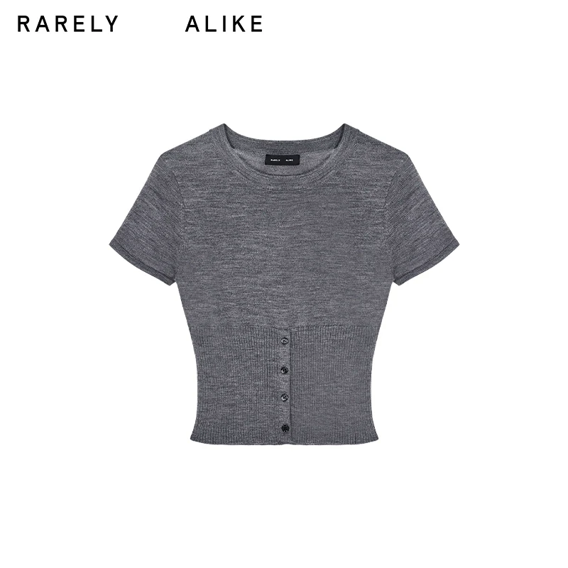 Half-Open Wool Knit Crop Top - Image 8