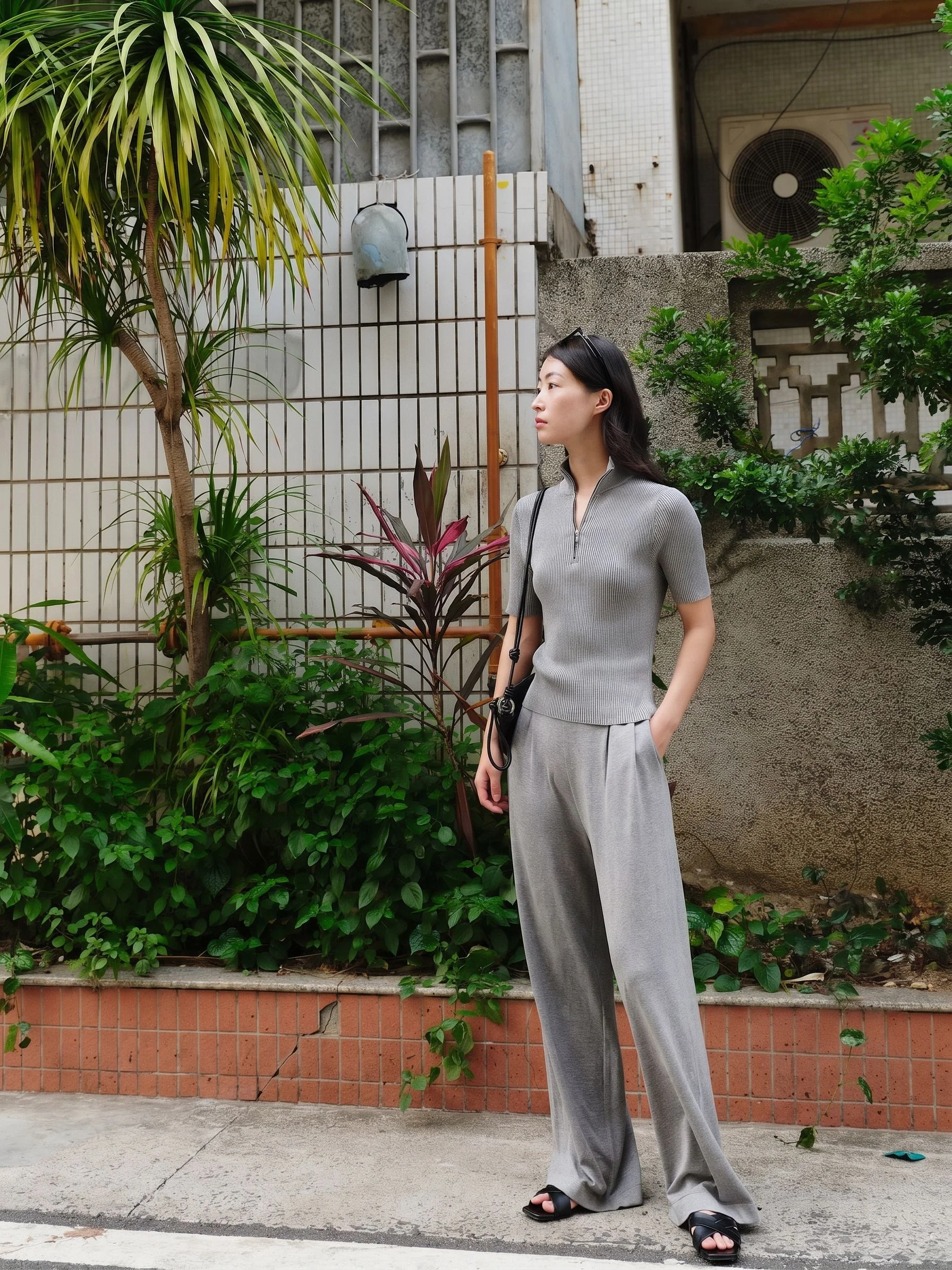 Half-Zip Ribbed Top - Image 2