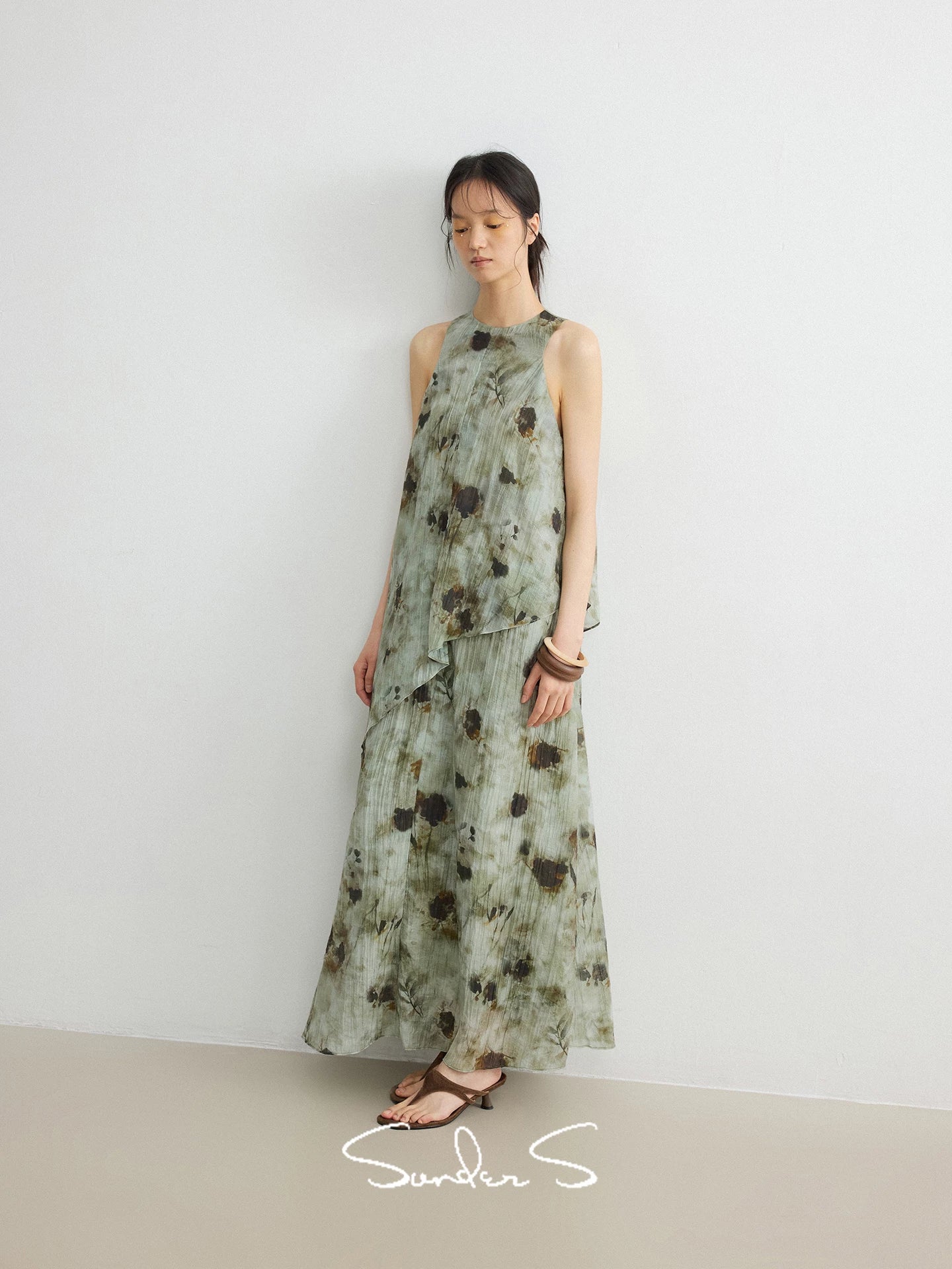 Halter Layered Maxi Dress - Image 2