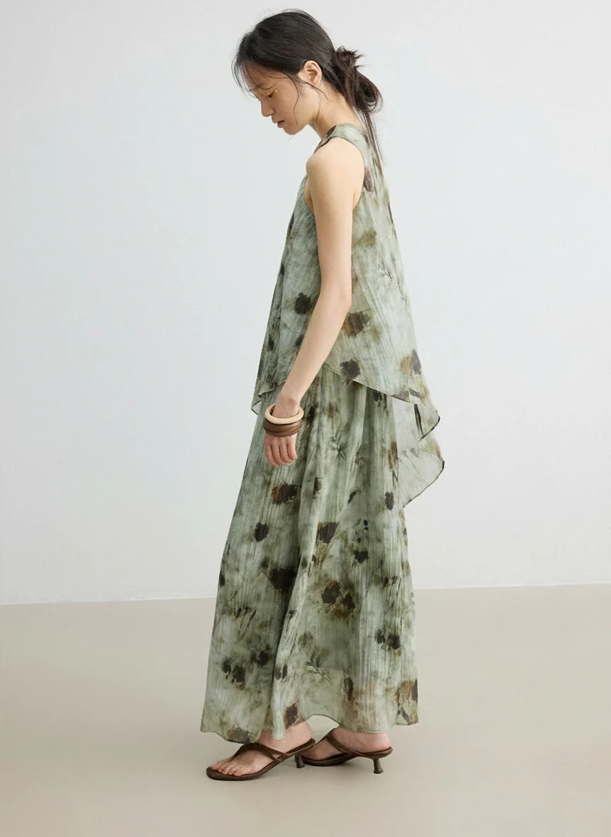 Halter Layered Maxi Dress - Image 3