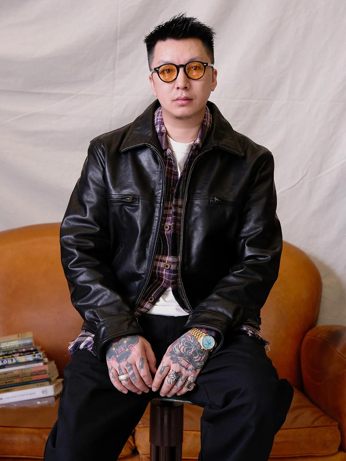 Hand-Rubbed Top-Grain Leather Zip Jacket