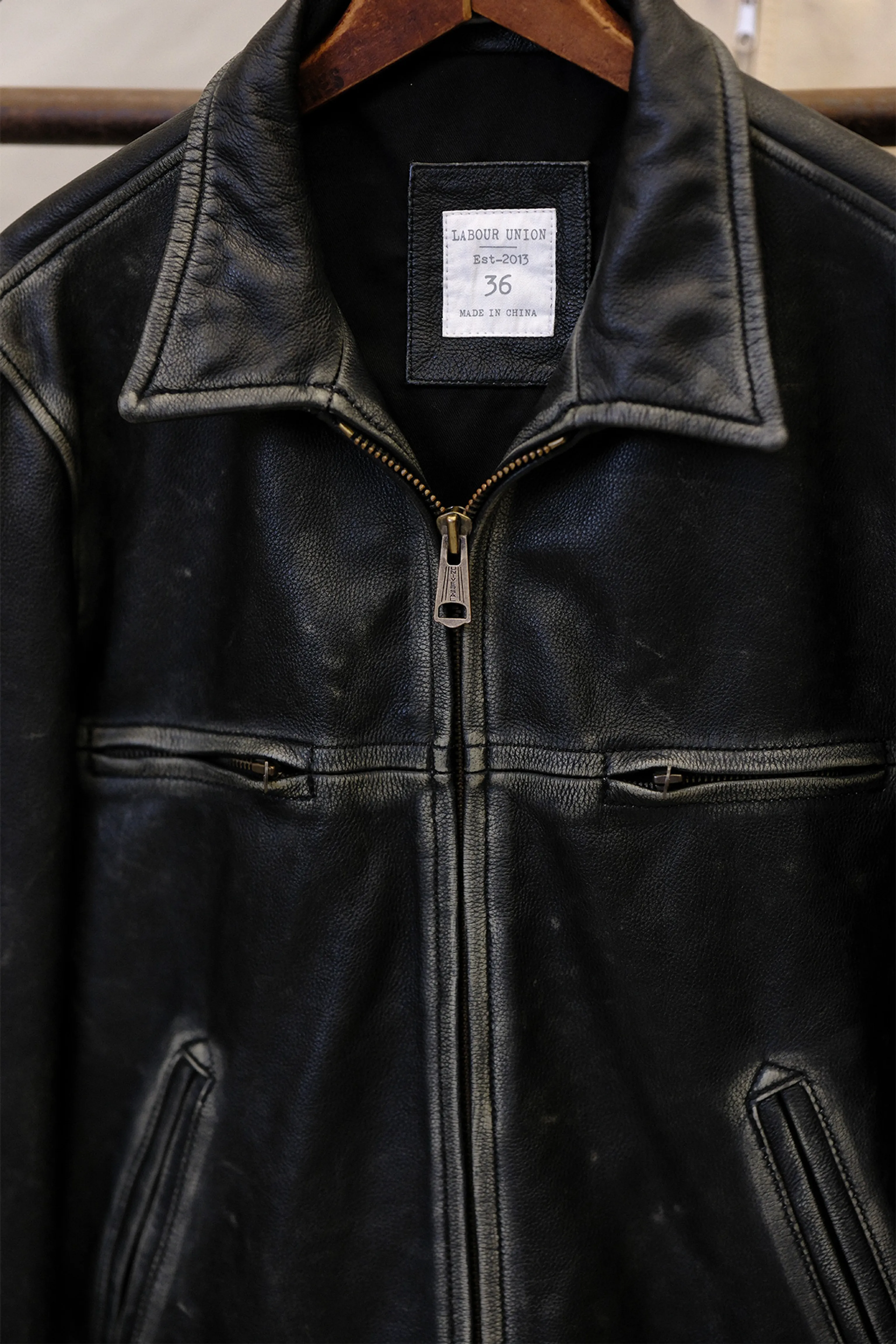 Hand-Rubbed Top-Grain Leather Zip Jacket - Image 6