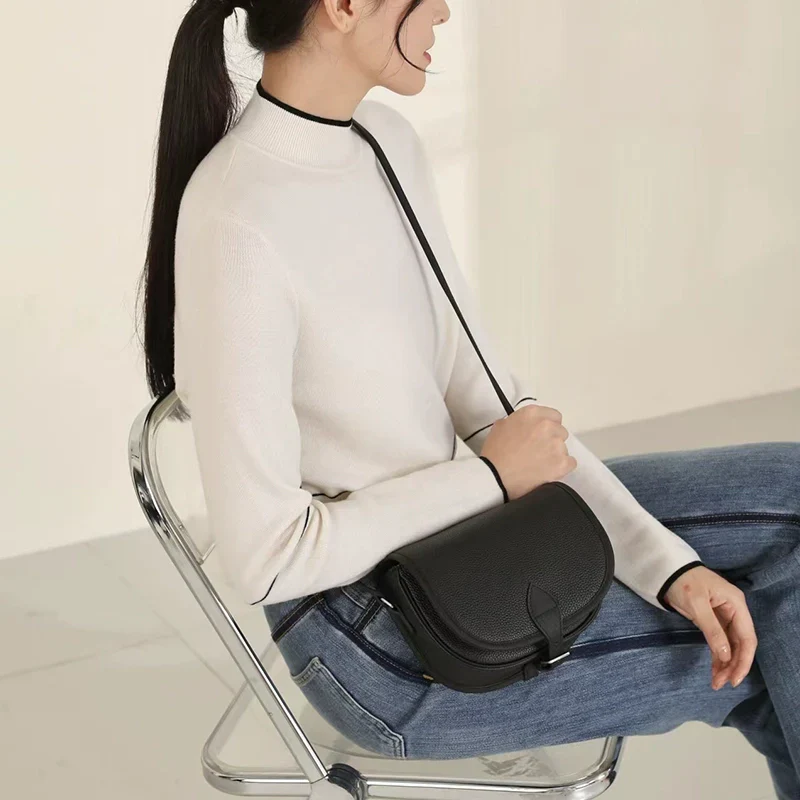 Hand-Stitched Leather Saddle Bag - Image 4