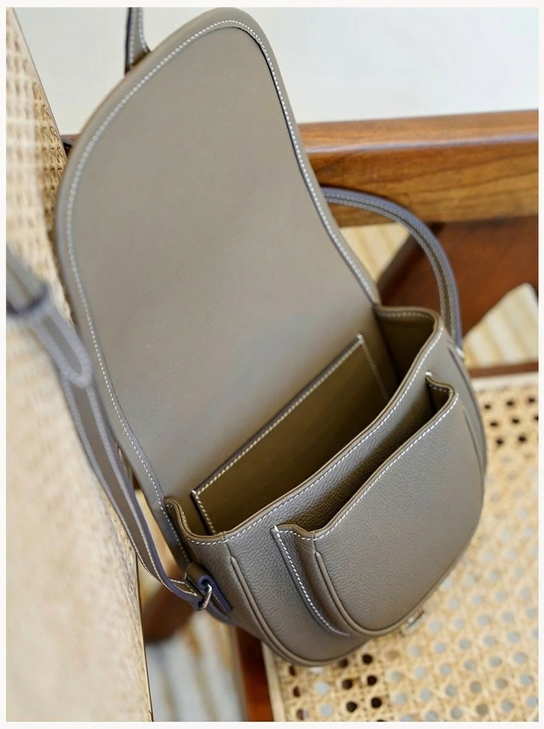 Hand-Stitched Leather Saddle Bag - Image 5