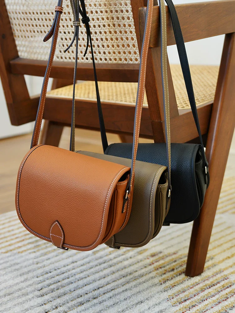 Hand-Stitched Leather Saddle Bag - Image 7