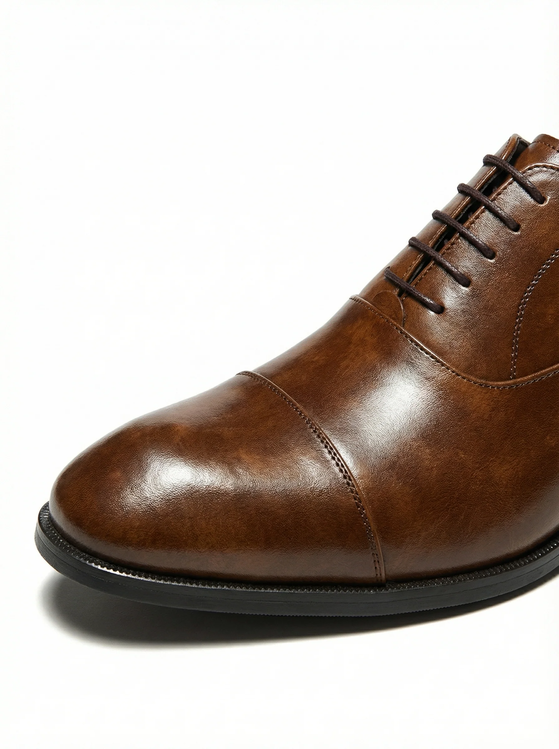 Handcrafted Brown Leather Oxford Shoes - Image 7