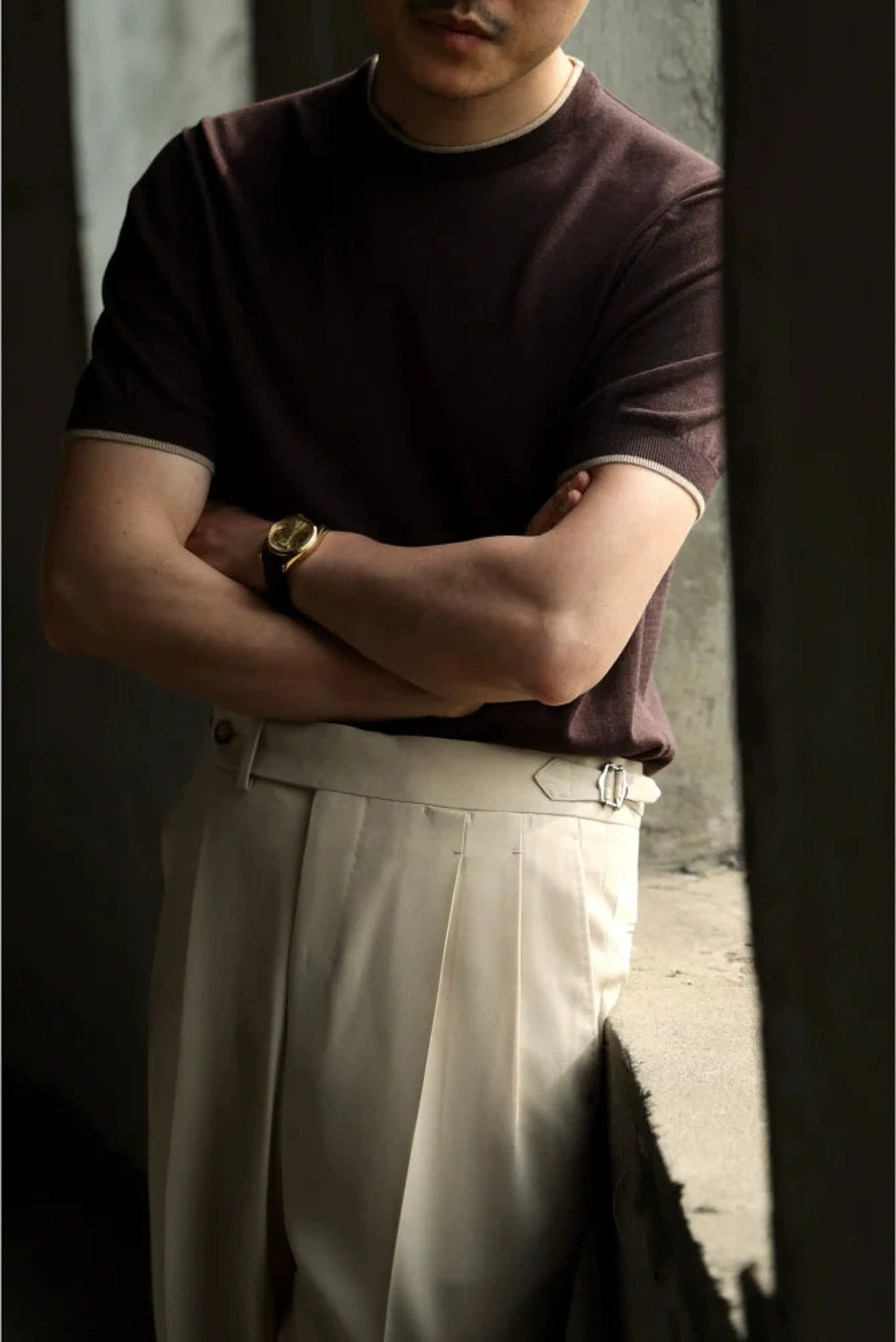 Hazelnut Mousse Knit T-Shirt