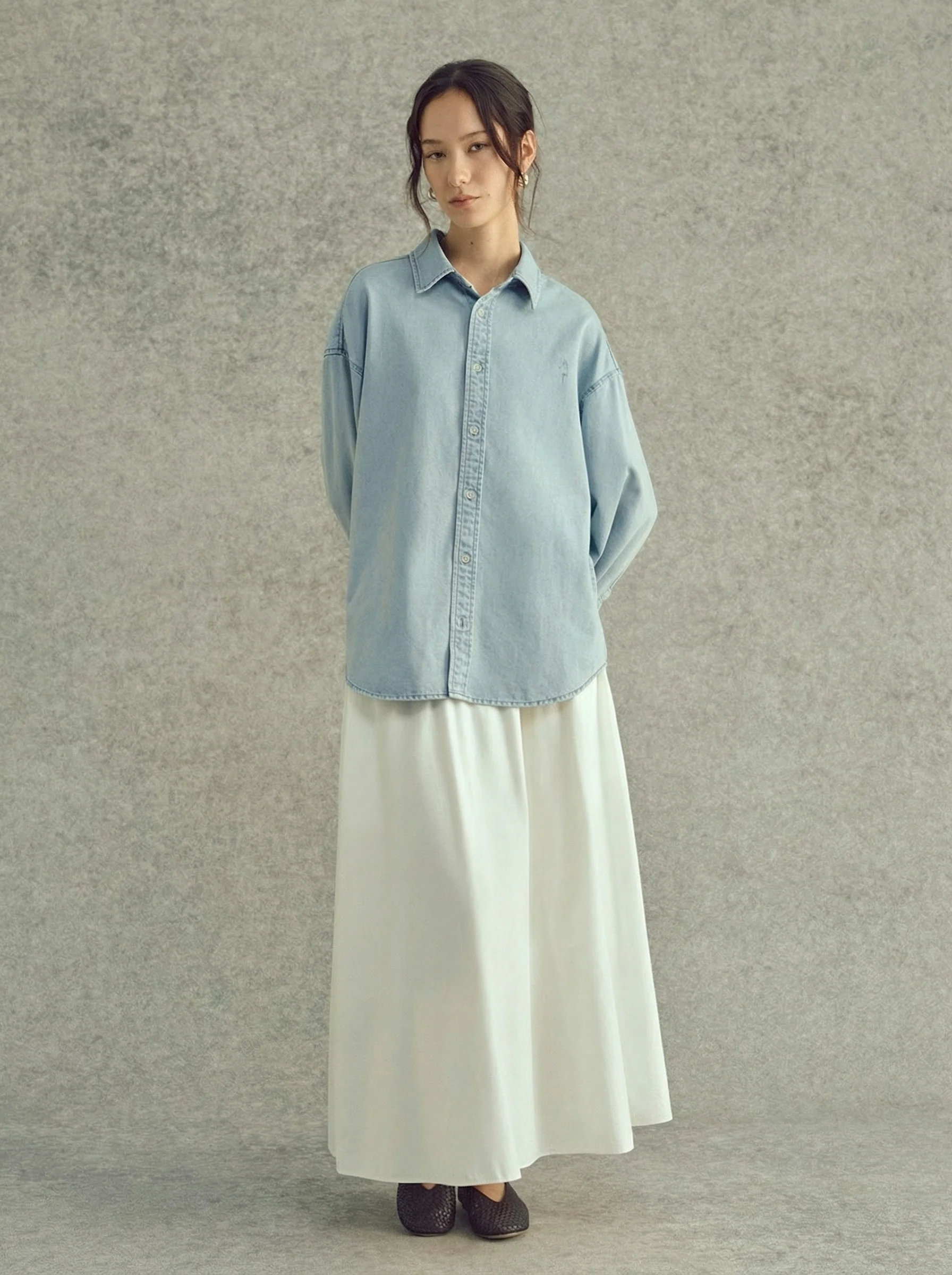 Heart Collar Denim Shirt - Image 3