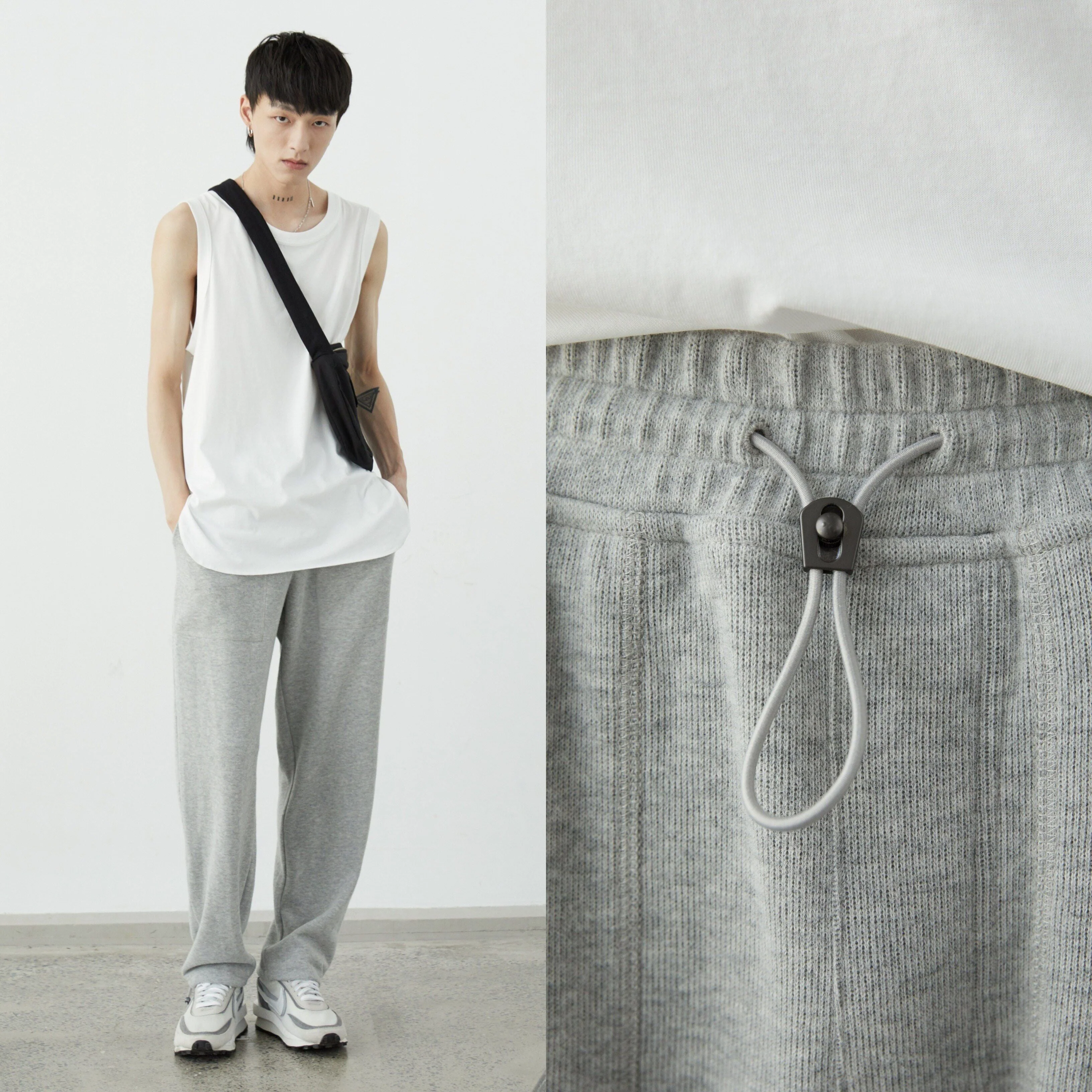 Heather Grey Track Pants