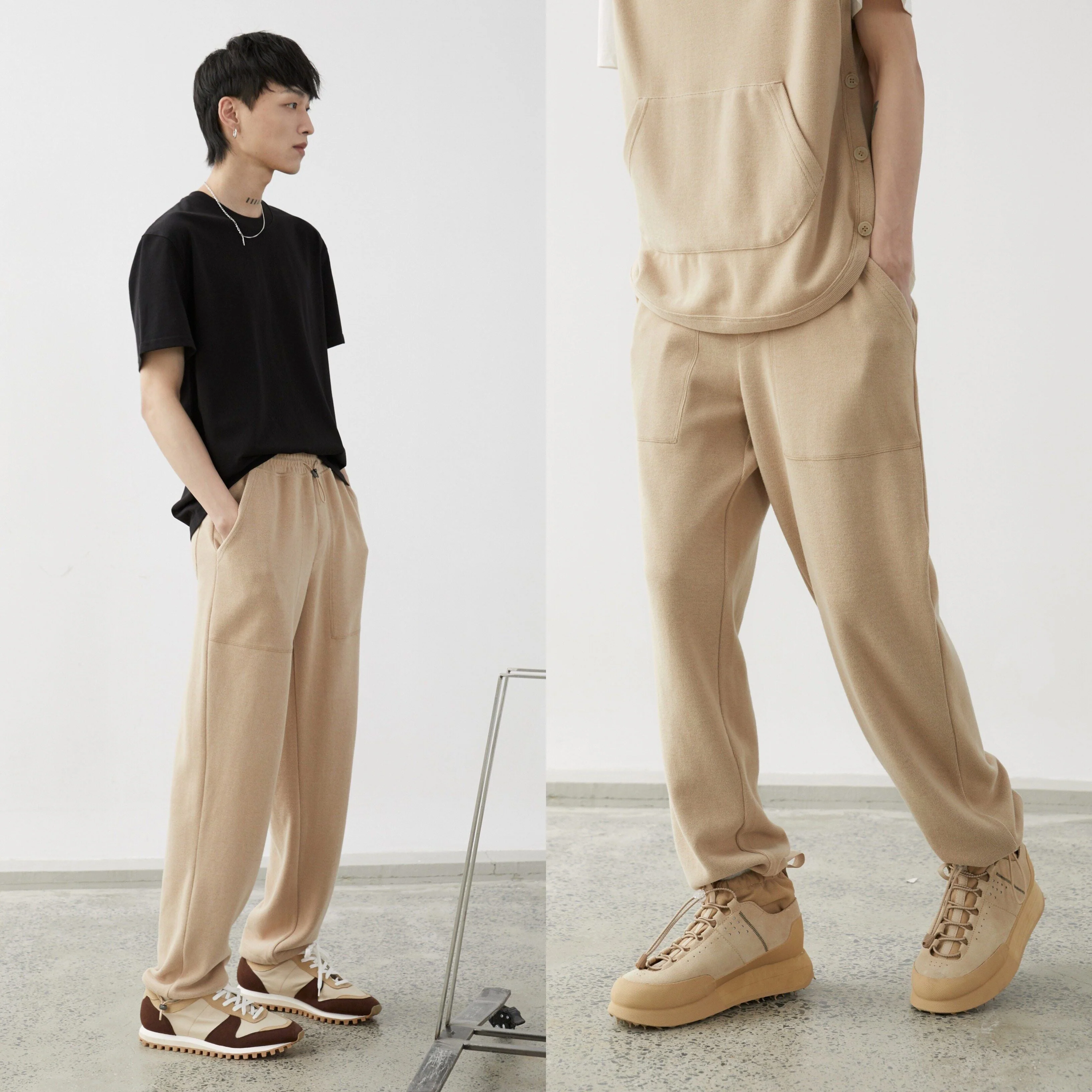 Heather Grey Track Pants - Image 2