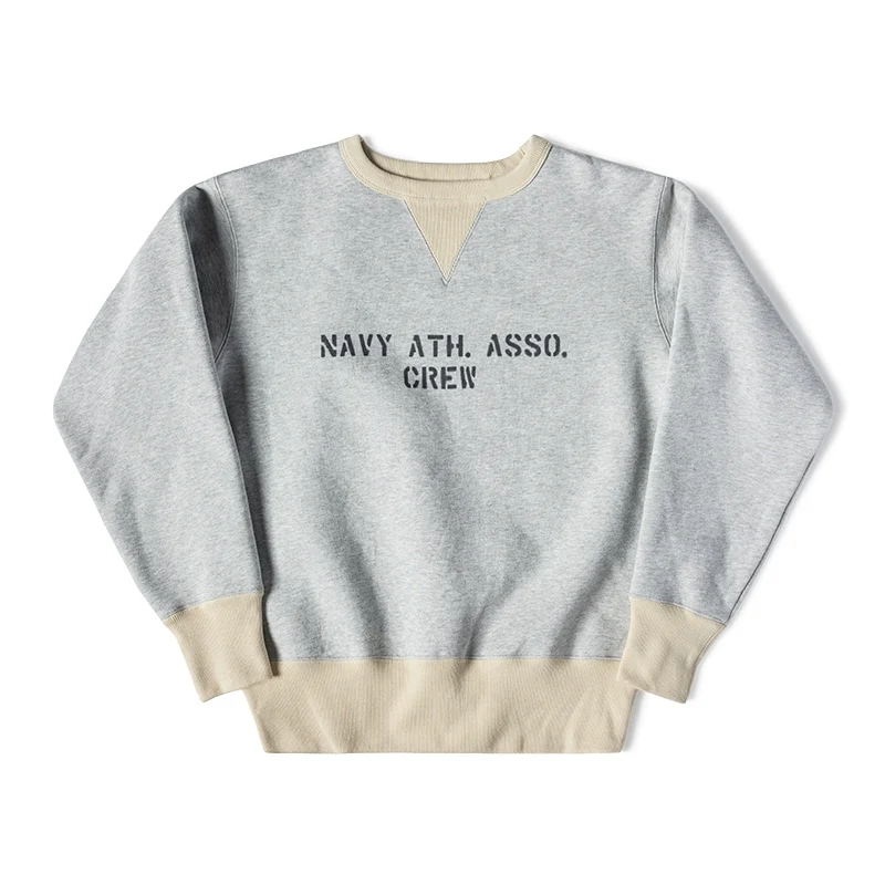Heather Oatmeal NAVY Crewneck Sweatshirt - Image 10