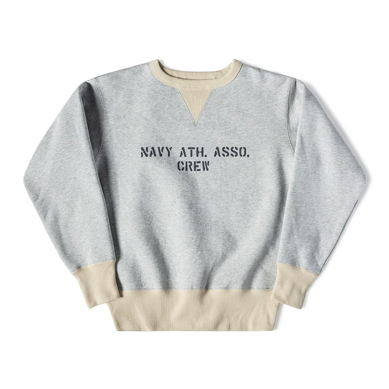 Heather Oatmeal NAVY Crewneck Sweatshirt - Image 12