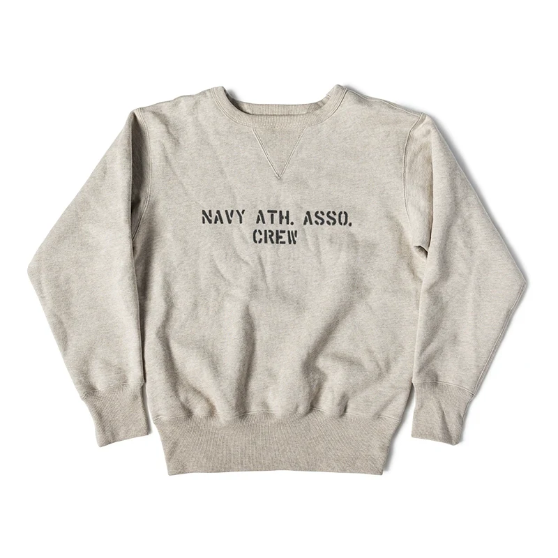 Heather Oatmeal NAVY Crewneck Sweatshirt - Image 6