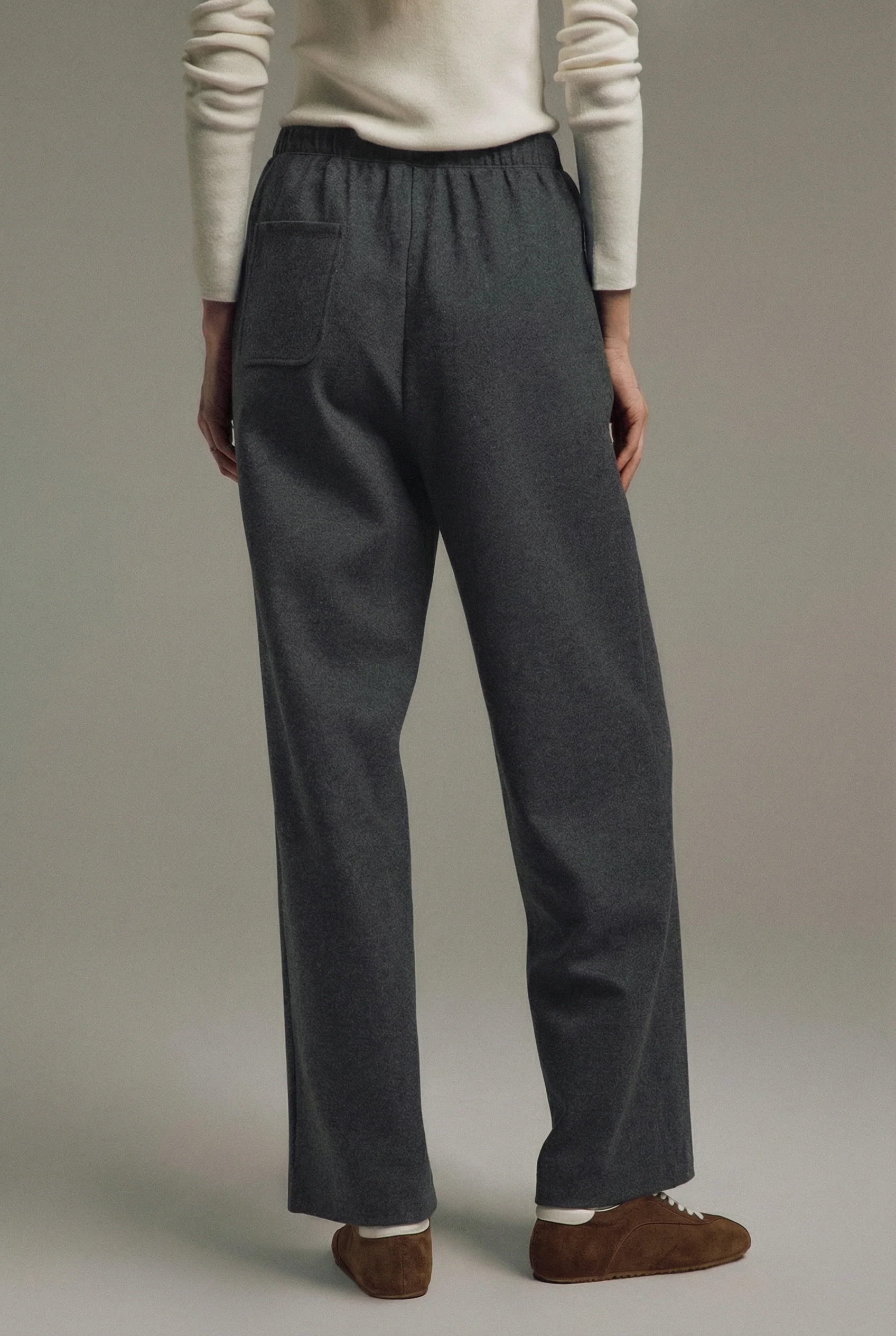 Heather Wool-Blend Straight-Leg Drawstring Trousers - Image 5