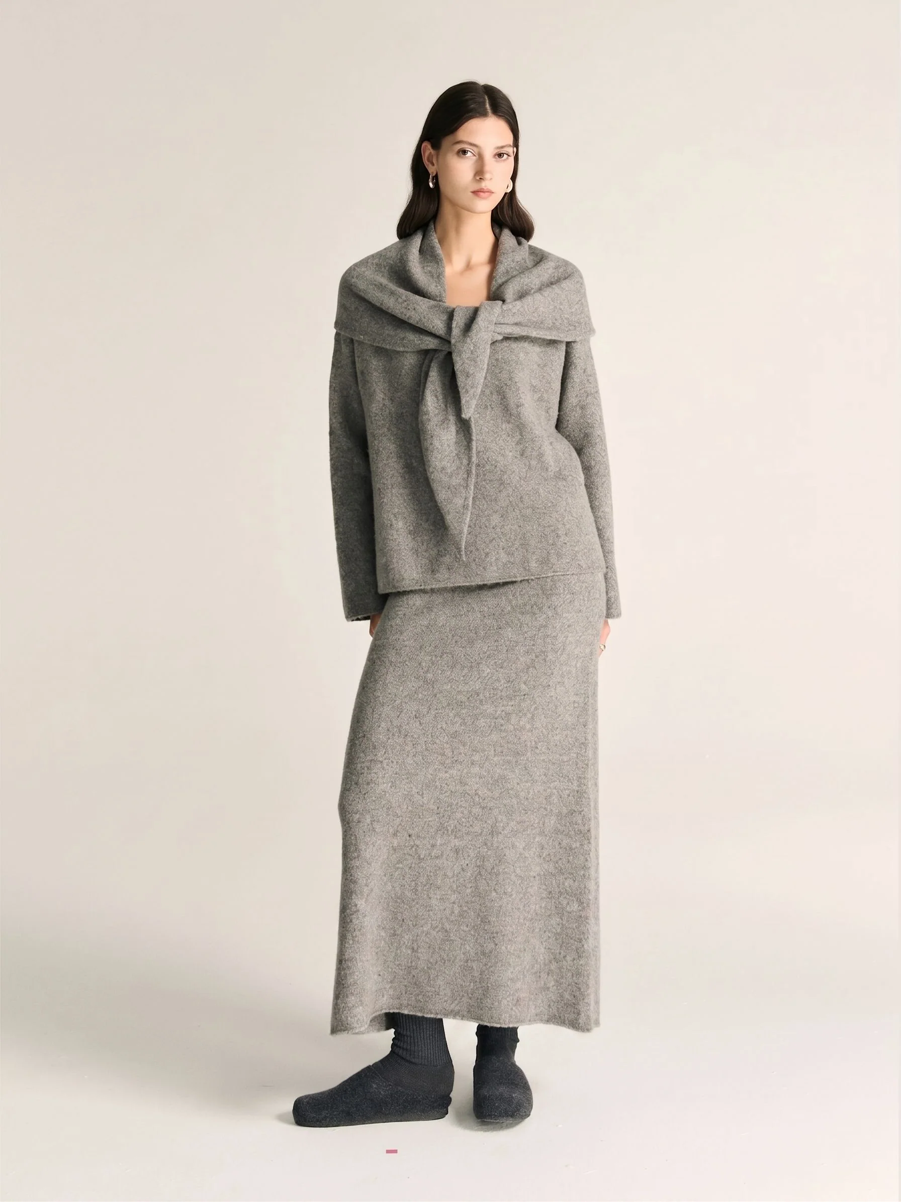 Heathered Knit Maxi Skirt - Image 2