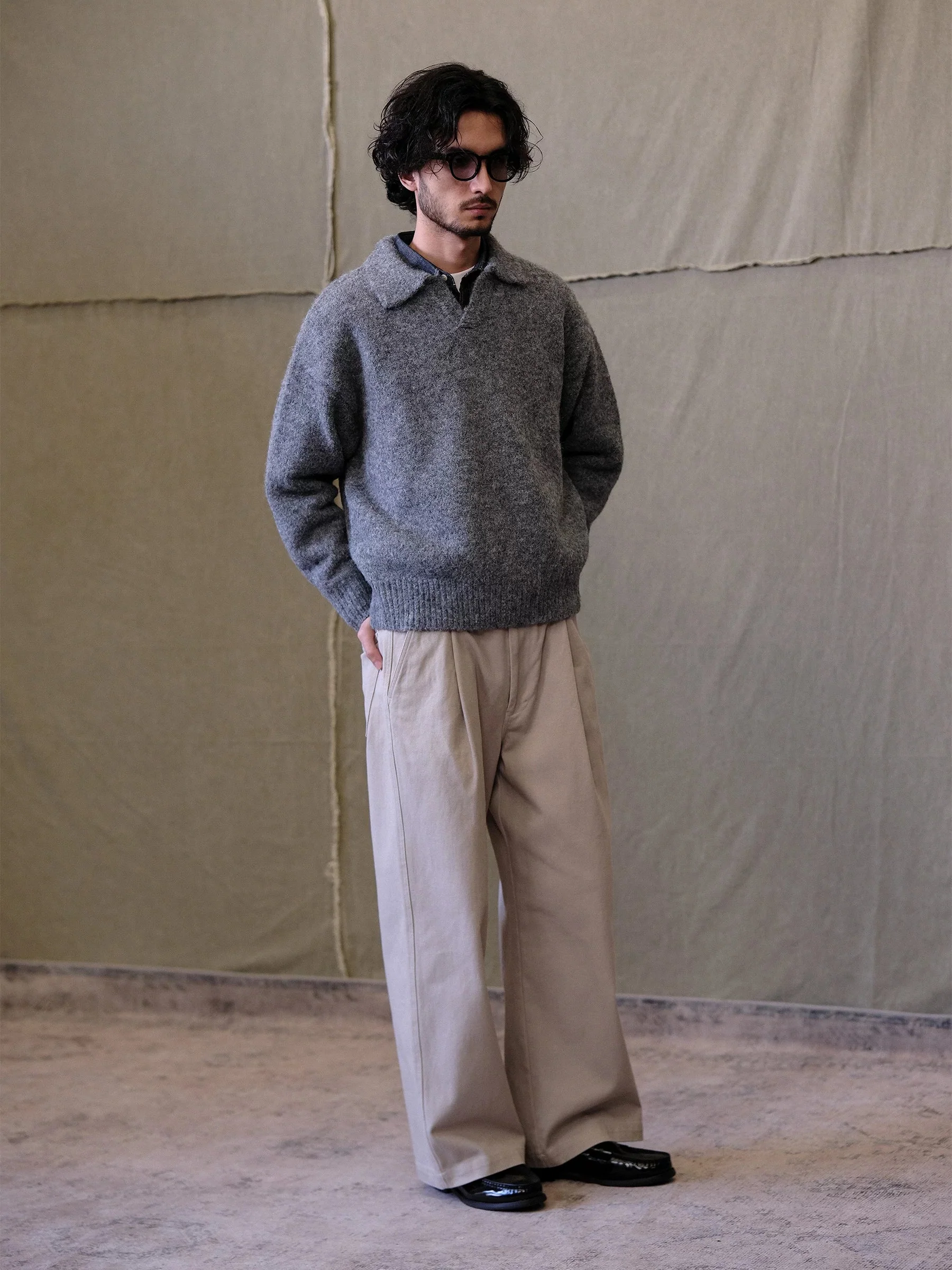 Heathered Knit Polo Sweater - Image 4