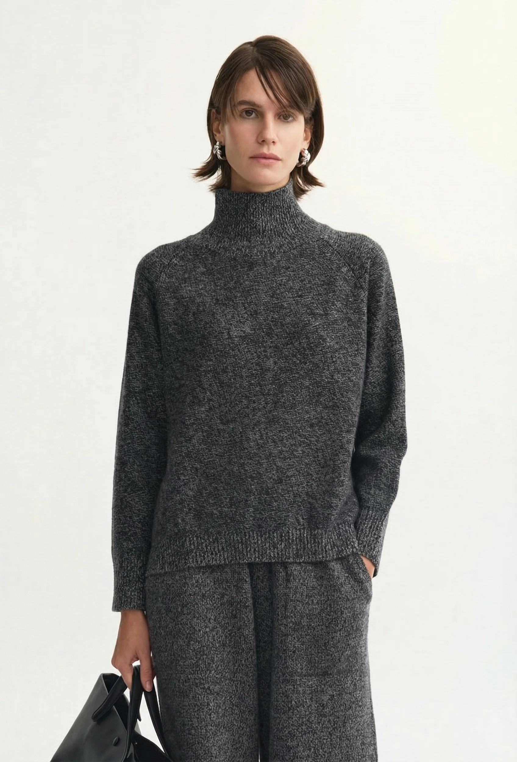 Heathered Mockneck Sweater