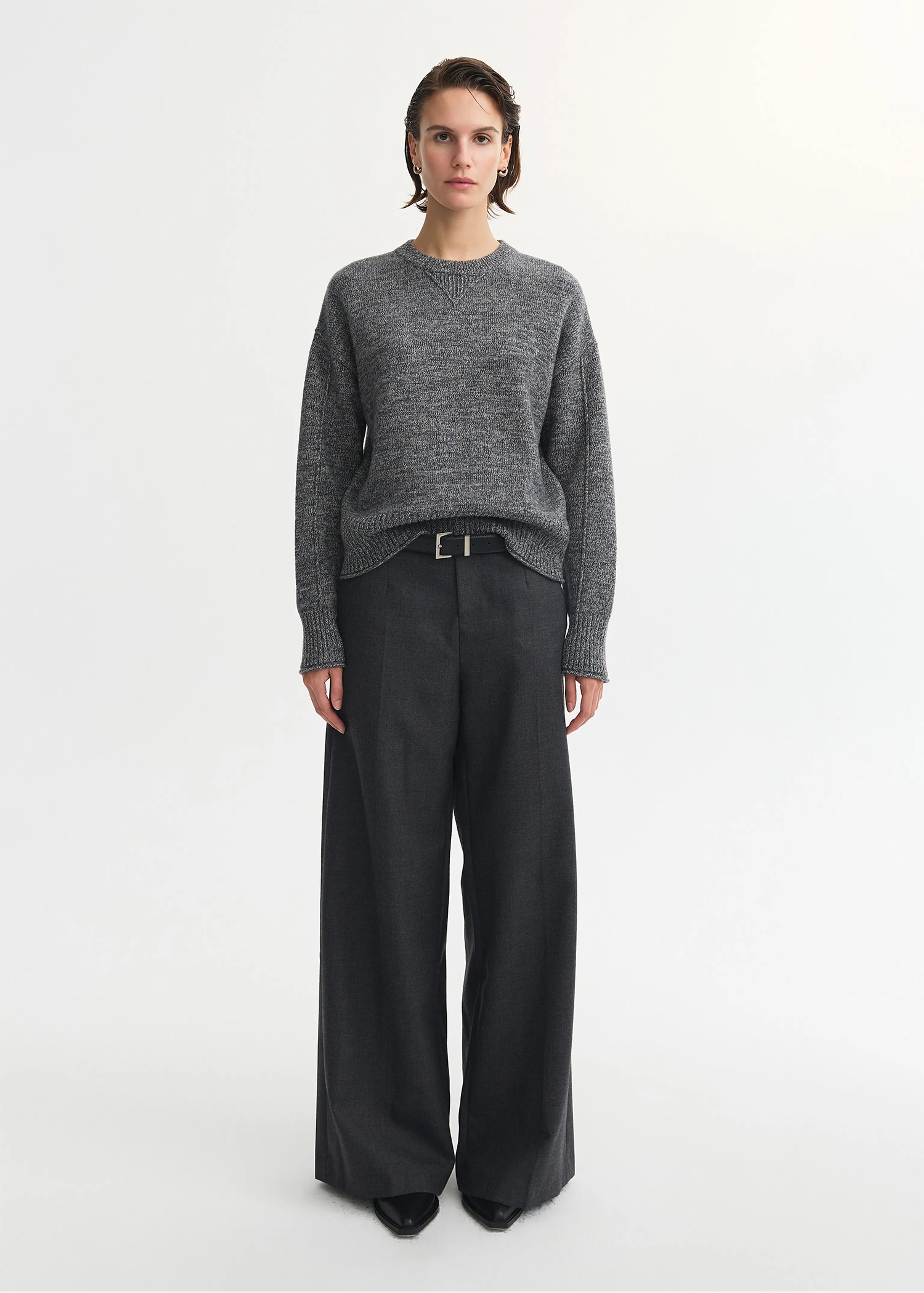 Heathered Wool Crewneck Sweater - Image 2