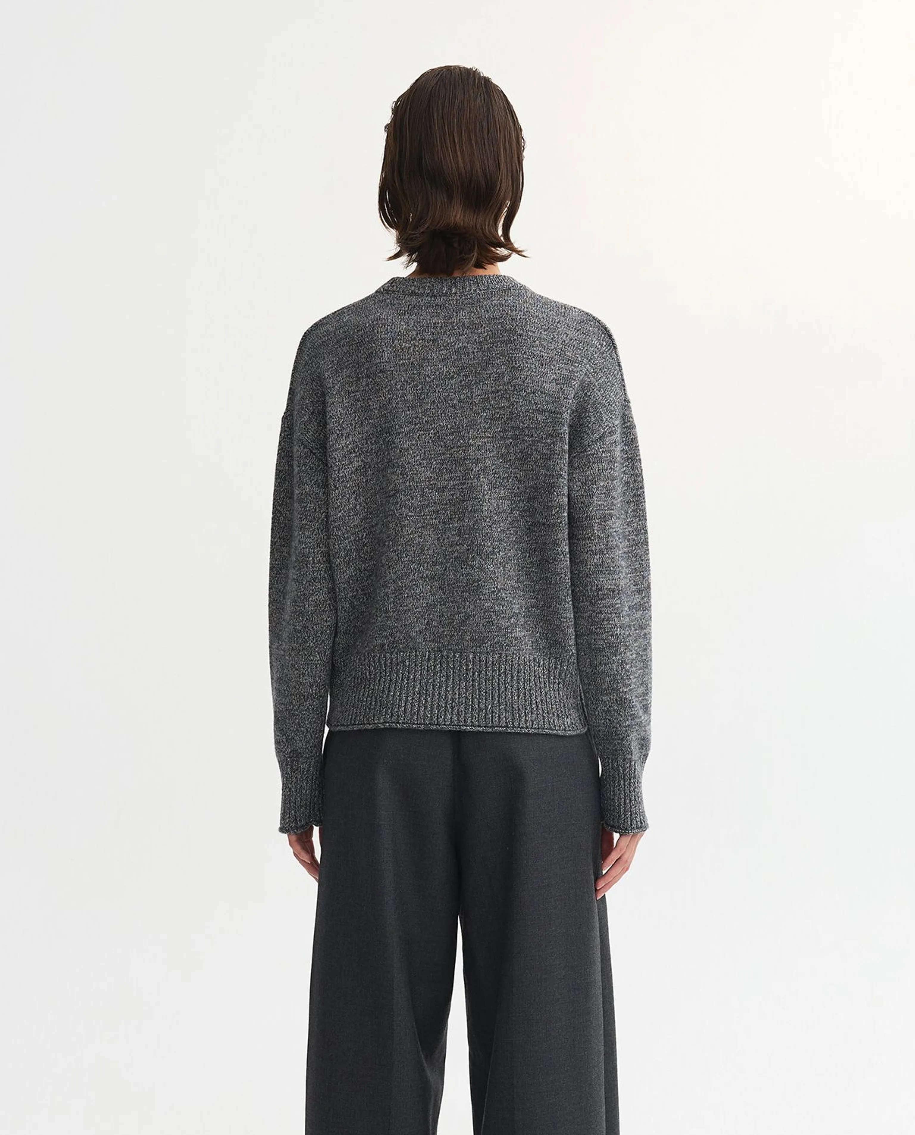 Heathered Wool Crewneck Sweater - Image 3