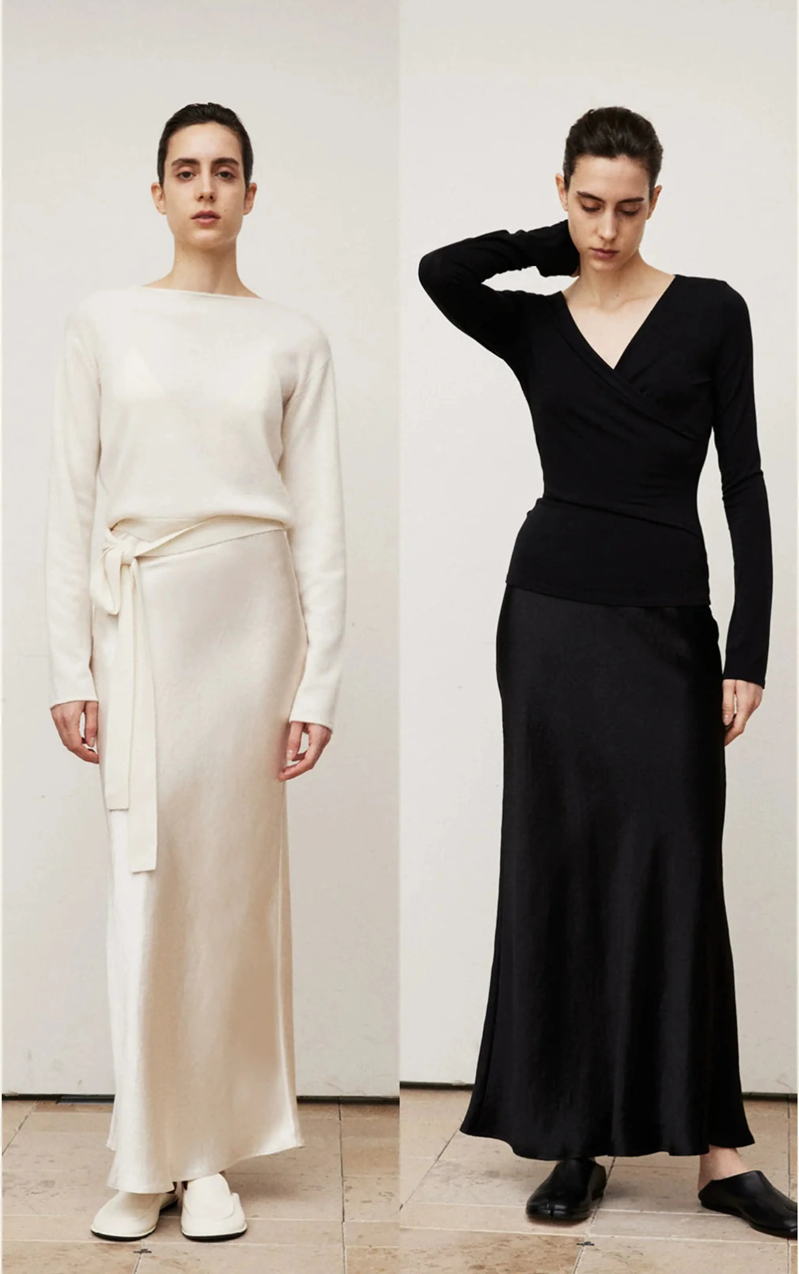 Heavy Acetate Bias-Cut Midi Skirt