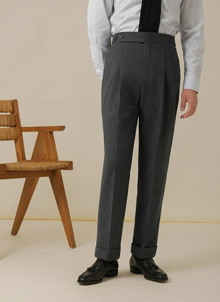 Heavy Flannel Naples Slim Trousers