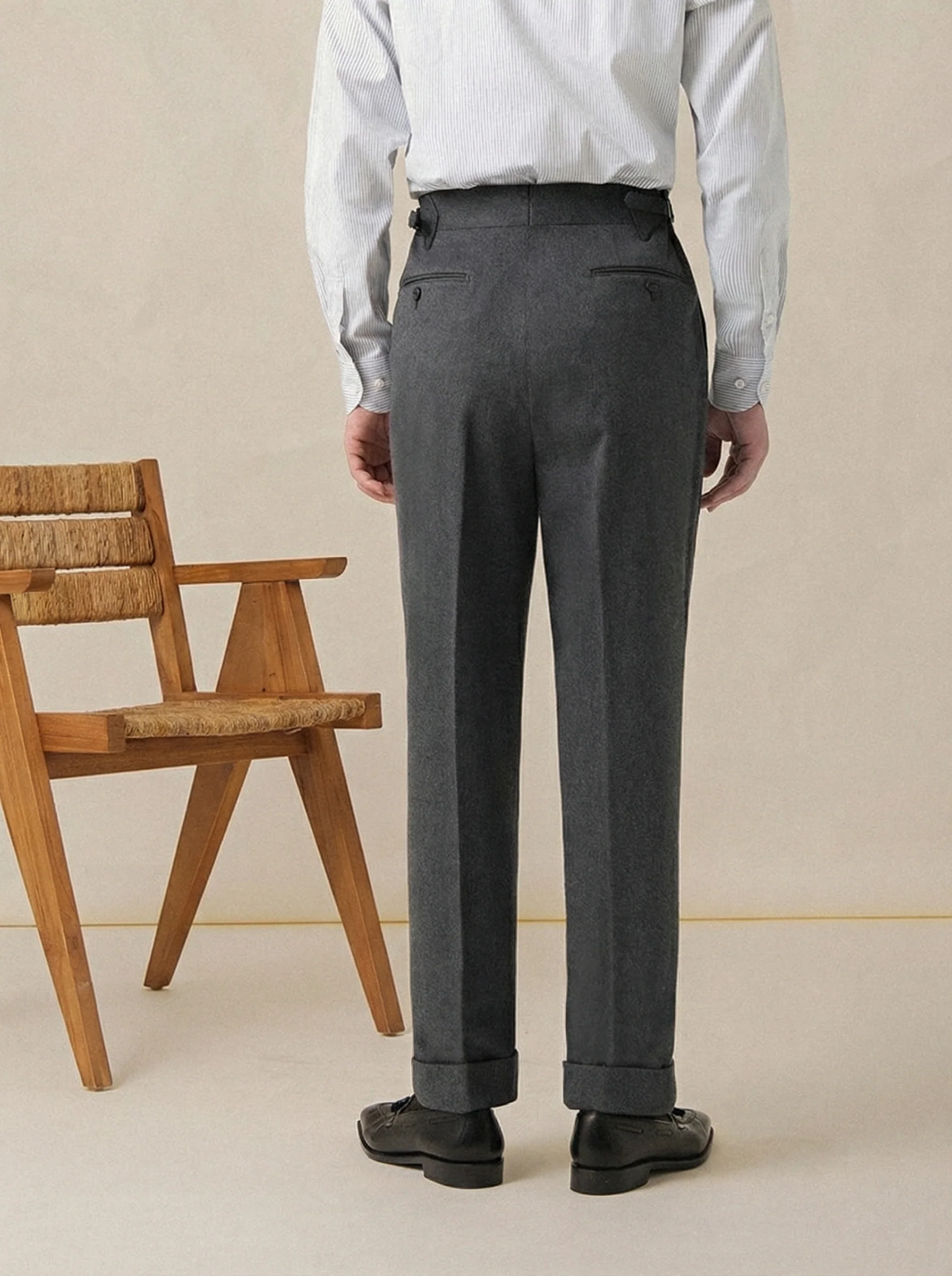 Heavy Flannel Naples Slim Trousers - Image 2