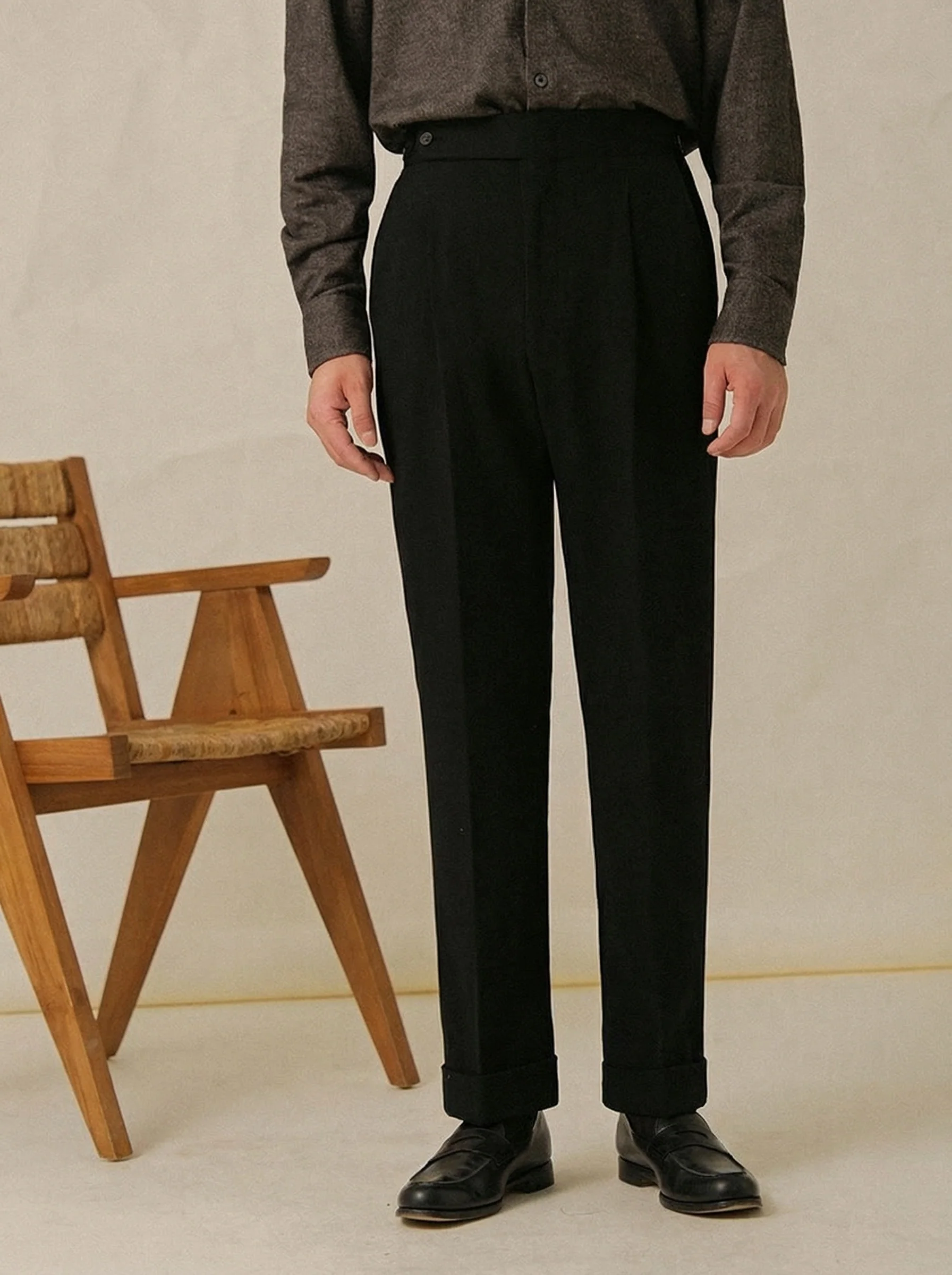 Heavy Flannel Naples Slim Trousers - Image 3