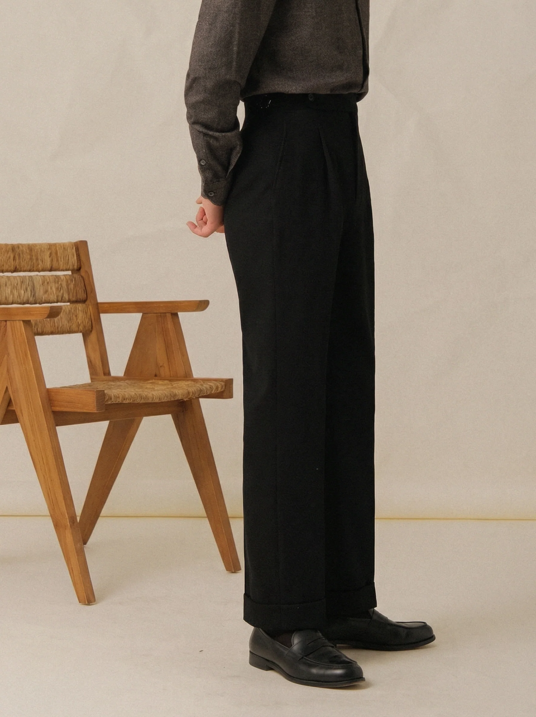 Heavy Flannel Naples Slim Trousers - Image 4