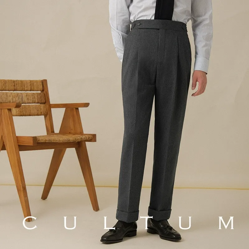 Heavy Flannel Naples Slim Trousers - Image 5