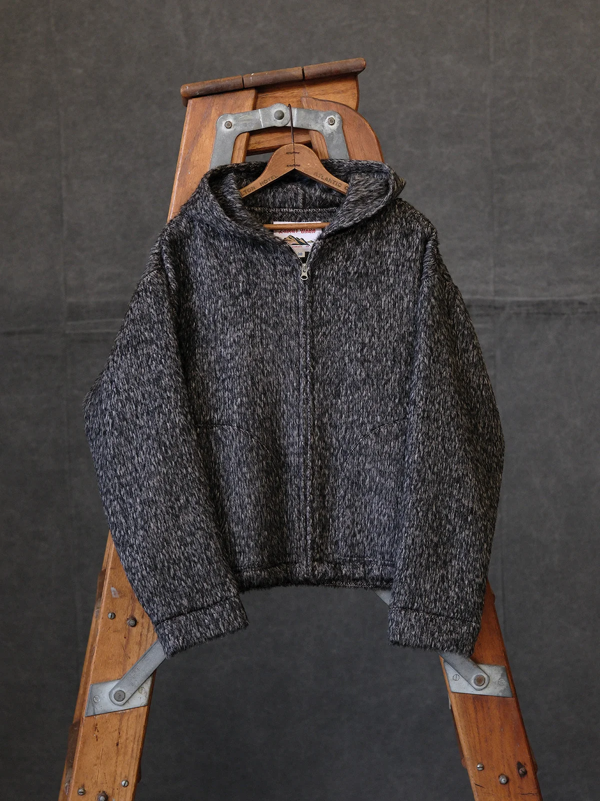 Heavy Wool Drawstring Zipper Jacket - Image 7