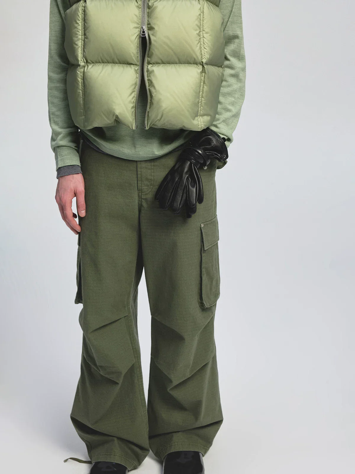 Heavyweight Check Piqué Cargo Trousers - Image 2