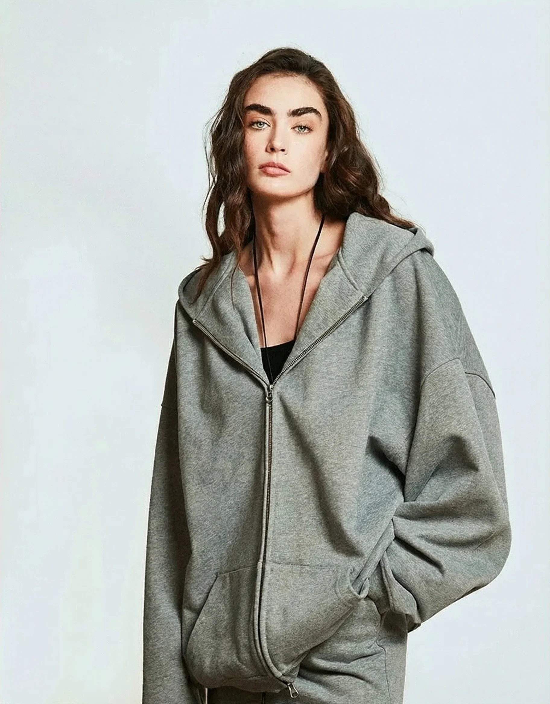 Heavyweight Cotton Zip-Up Hoodie - Image 3