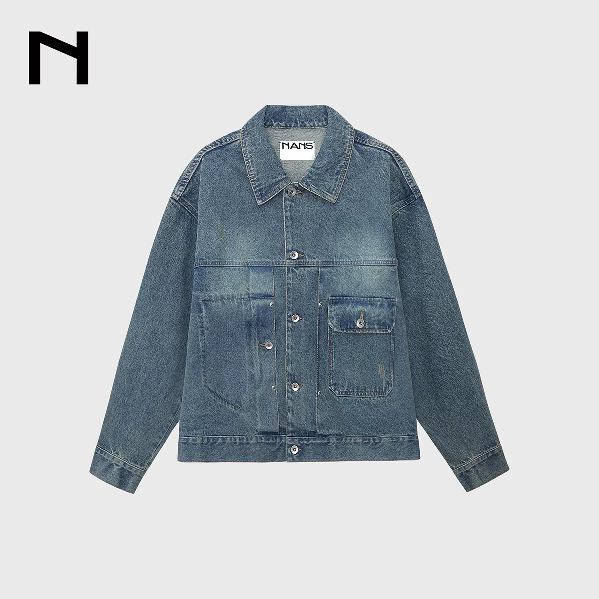 Heavyweight Mud-Dye Boxy Denim Jacket - Image 6