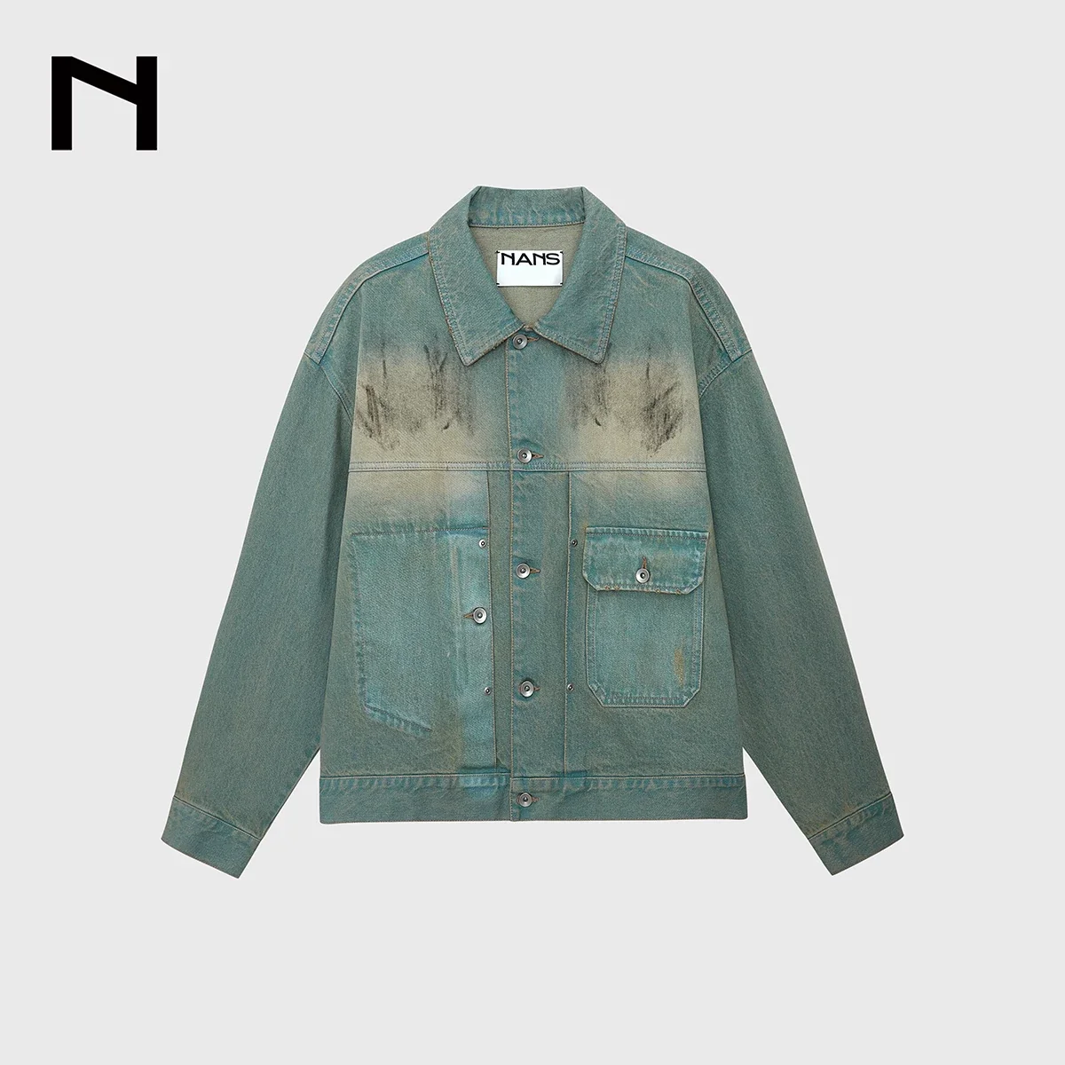 Heavyweight Mud-Dye Boxy Denim Jacket - Image 7