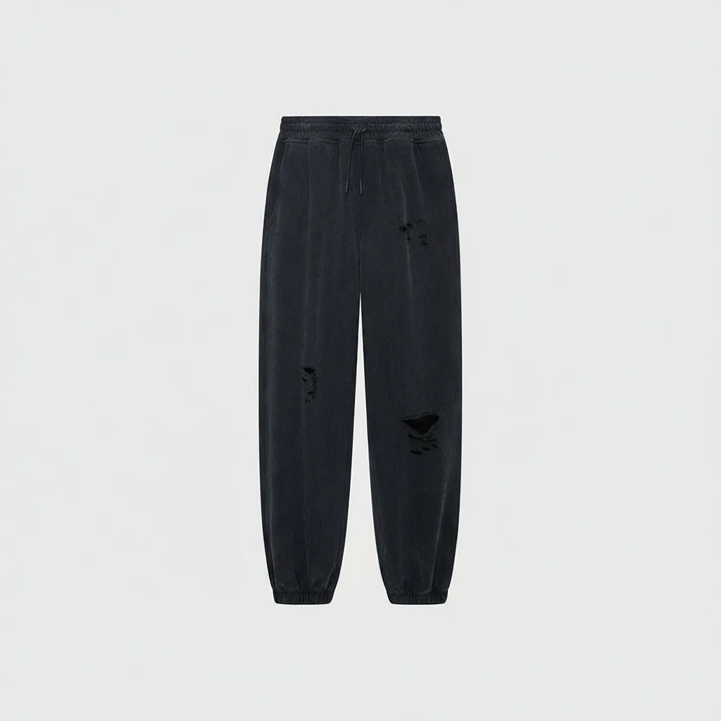 Heavyweight Washed Terry Distressed Sweatpants - Image 6
