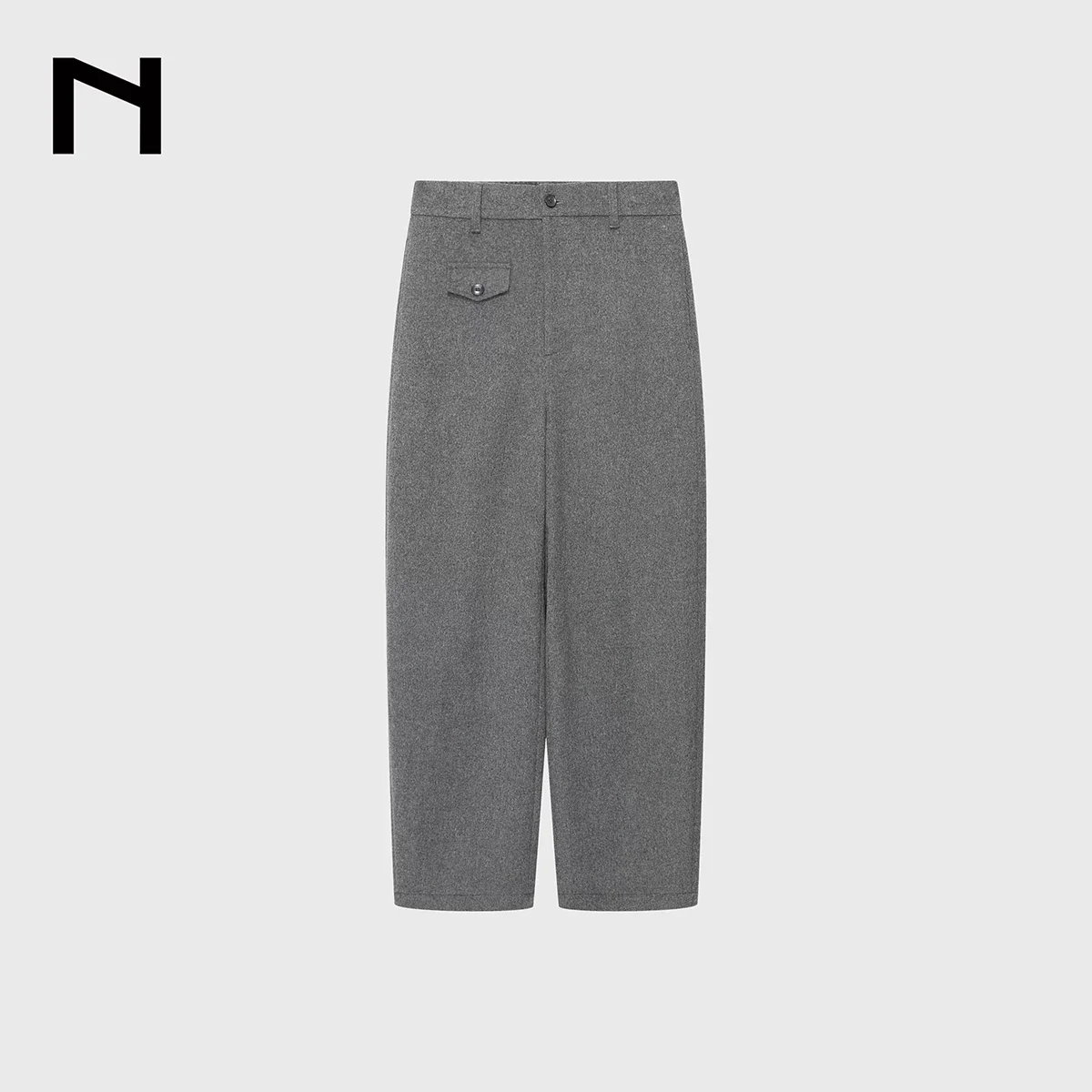 Heavyweight Wool-Blend Curved-Leg Trousers - Image 6